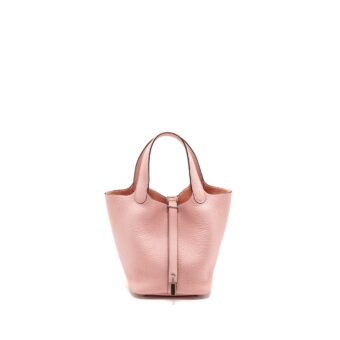 Hermes Picotin 18 Lock Bag Clemence 3Q Rose Sakura SHW Stamp U