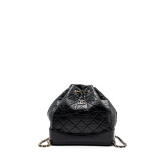 Chanel small Gabrielle backpack Aged calfskin black multicolor hardware