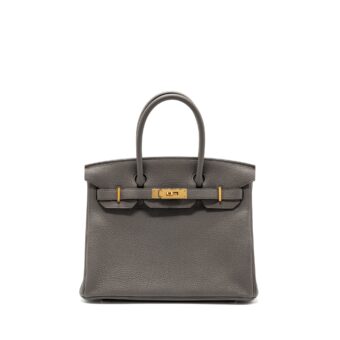 Hermes birkin 30 togo gris etain RGHW stamp D
