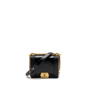 Chanel mini square boy bag limited edition calfskin black GHW (microchip)