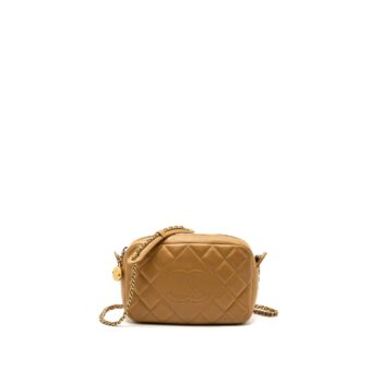 Chanel Small Camera Bag Lambskin Beige GHW