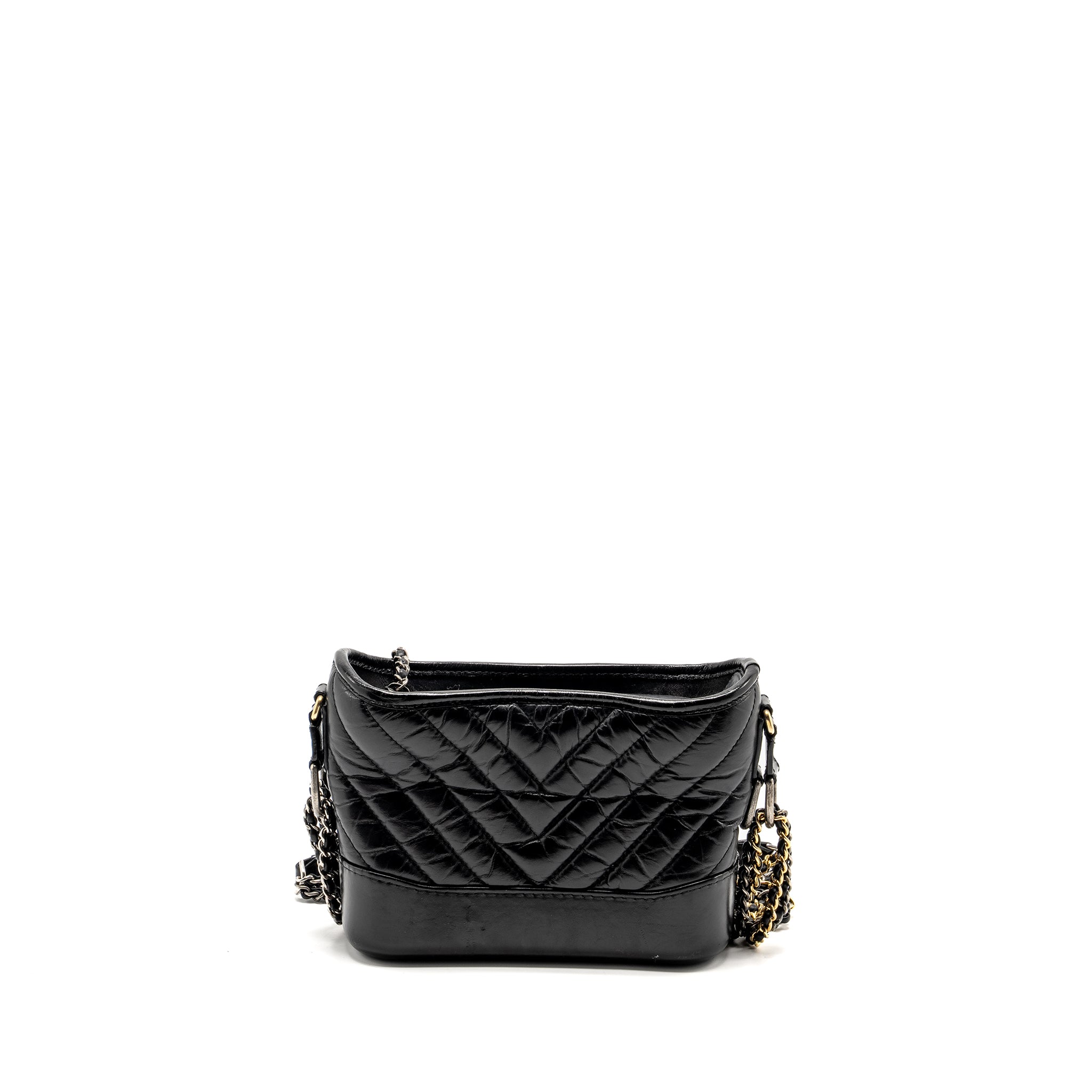 Chanel Small Chevron Gabrielle hobo bag calfskin black multicolour hardware - Image 2