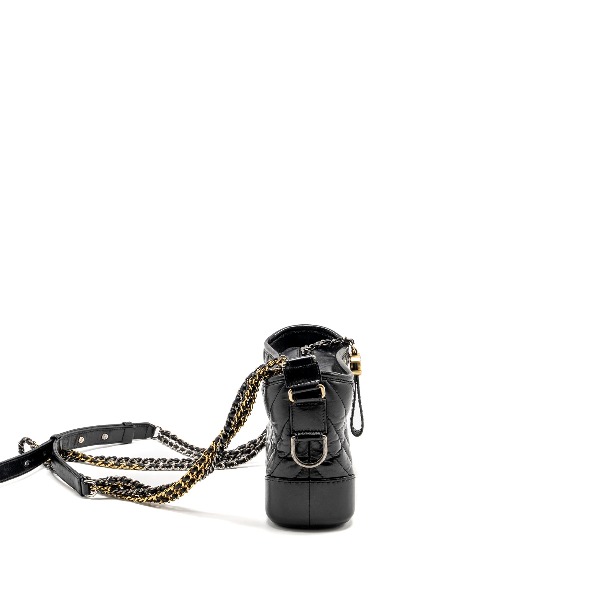 Chanel Small Chevron Gabrielle hobo bag calfskin black multicolour hardware - Image 3