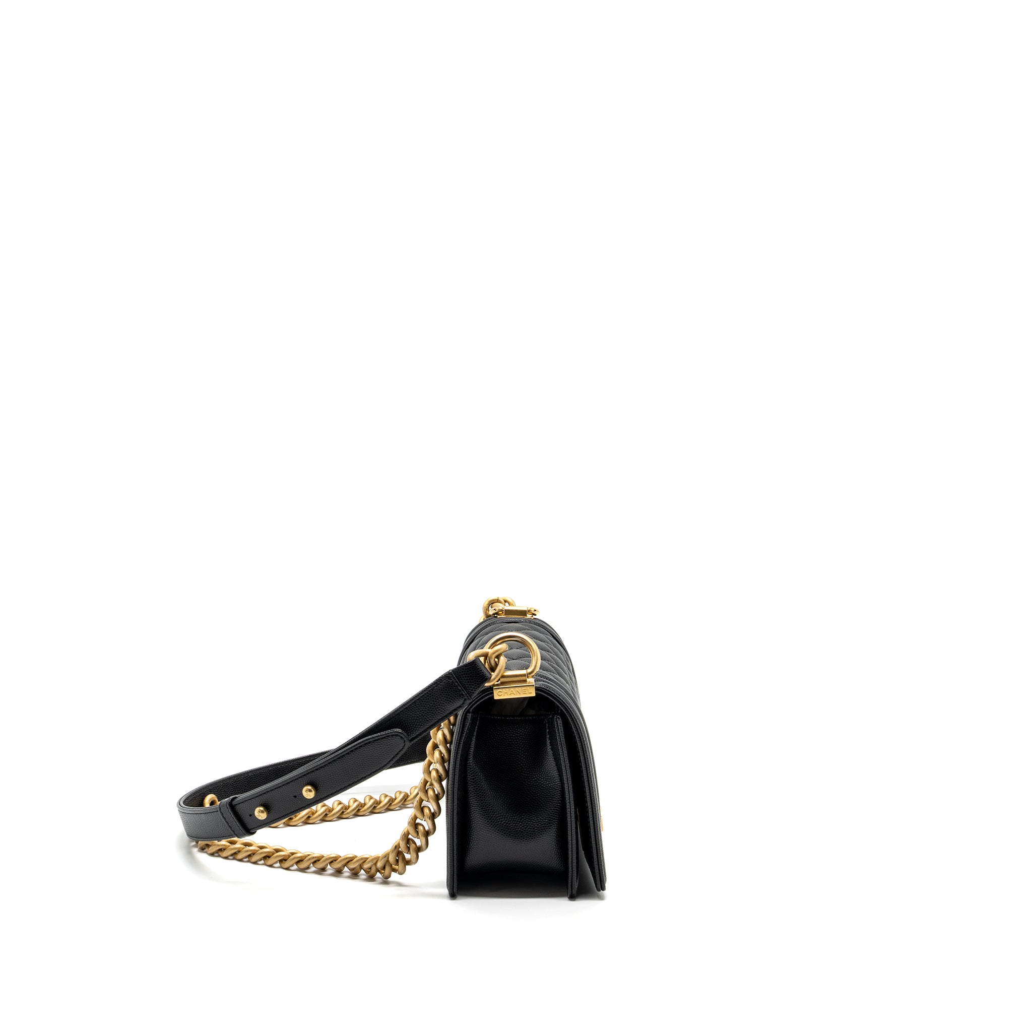 Chanel Small Boy Bag Caviar Black GHW (Microchip) - Image 3