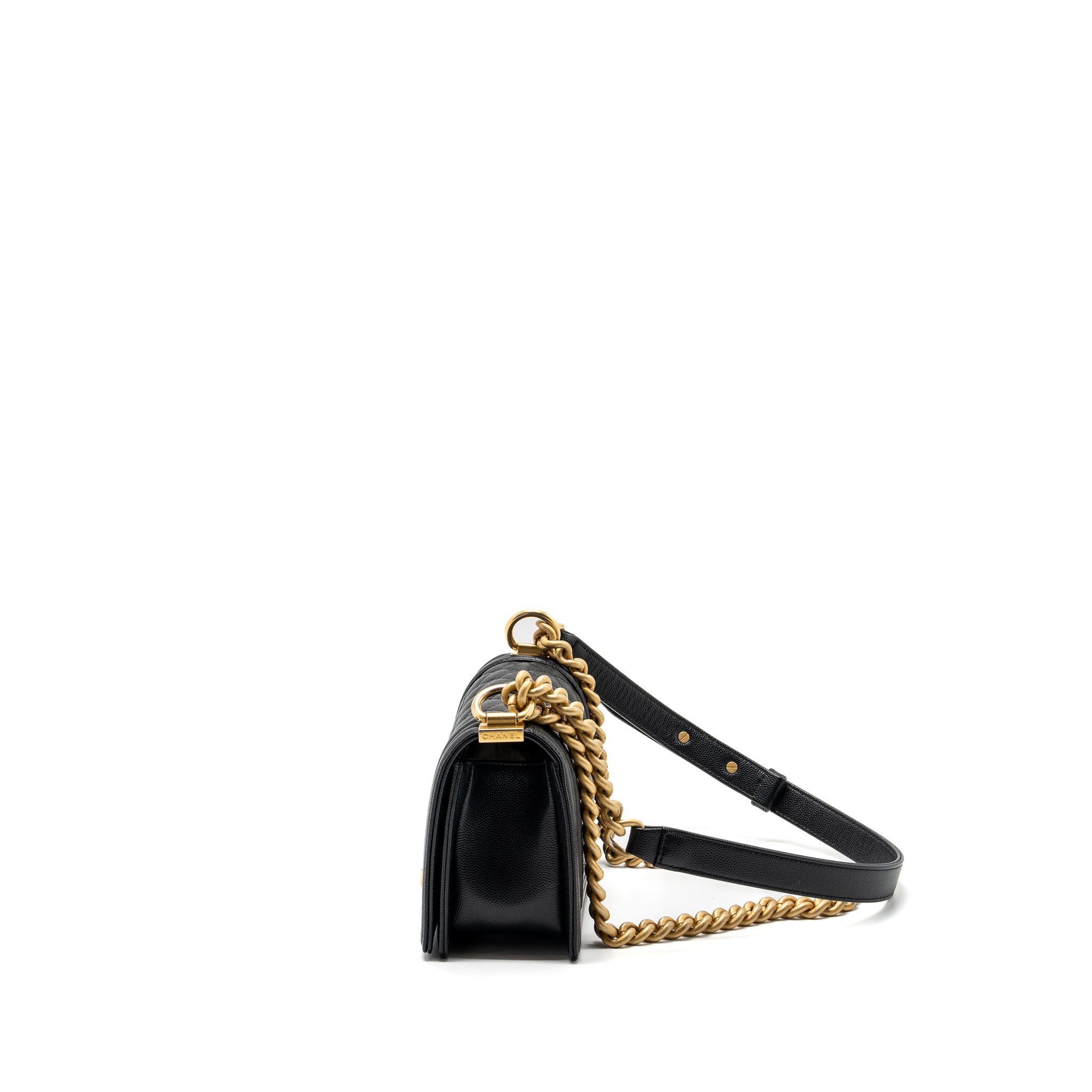 Chanel Small Boy Bag Caviar Black GHW (Microchip) - Image 4