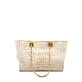 Chanel Deauville bag canvas/ leather Light Beige GHW