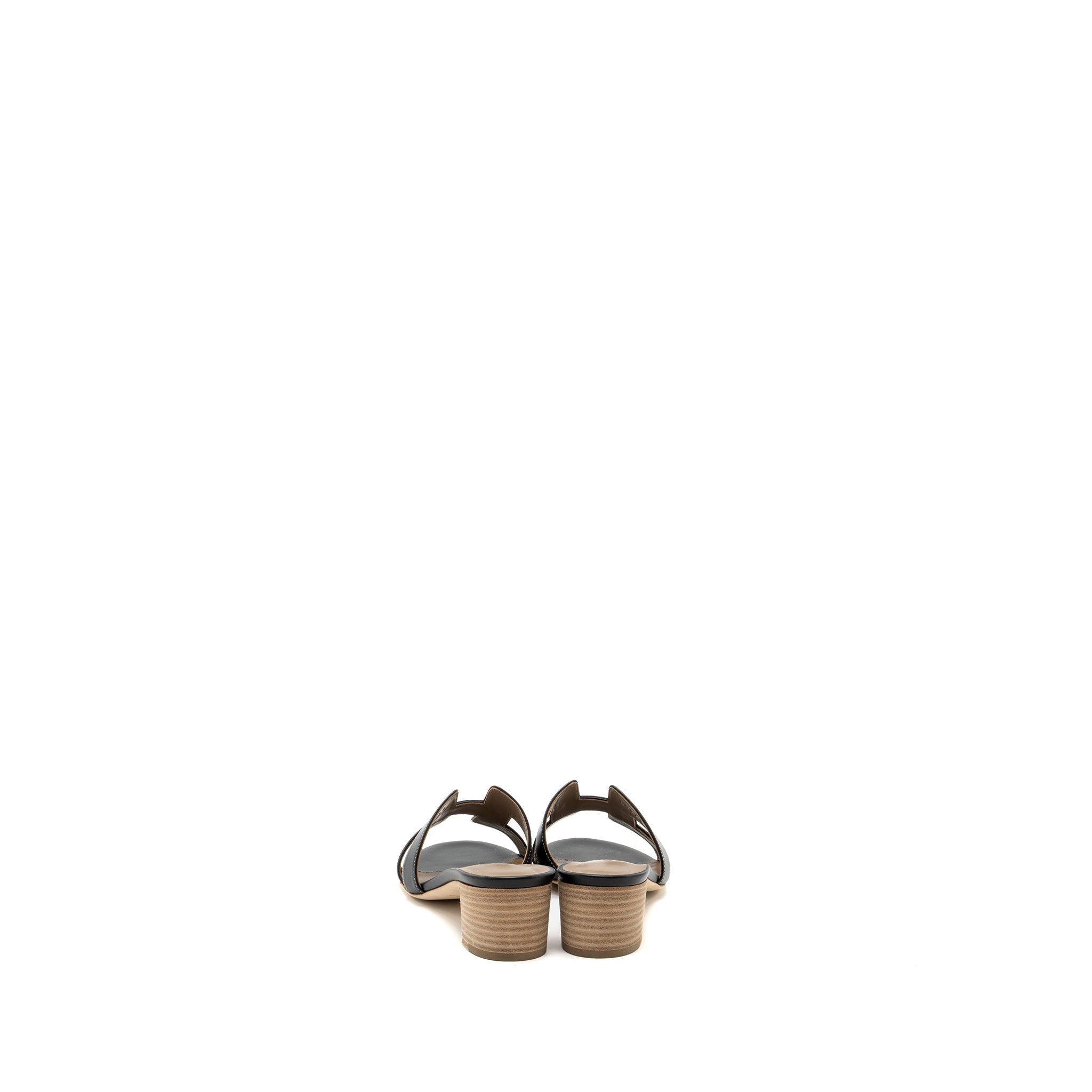 Hermes size 37.5 Oasis sandals box calfskin black - Image 3
