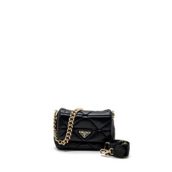 Prada Pattina in Pelle Nappa Patch Black GHW