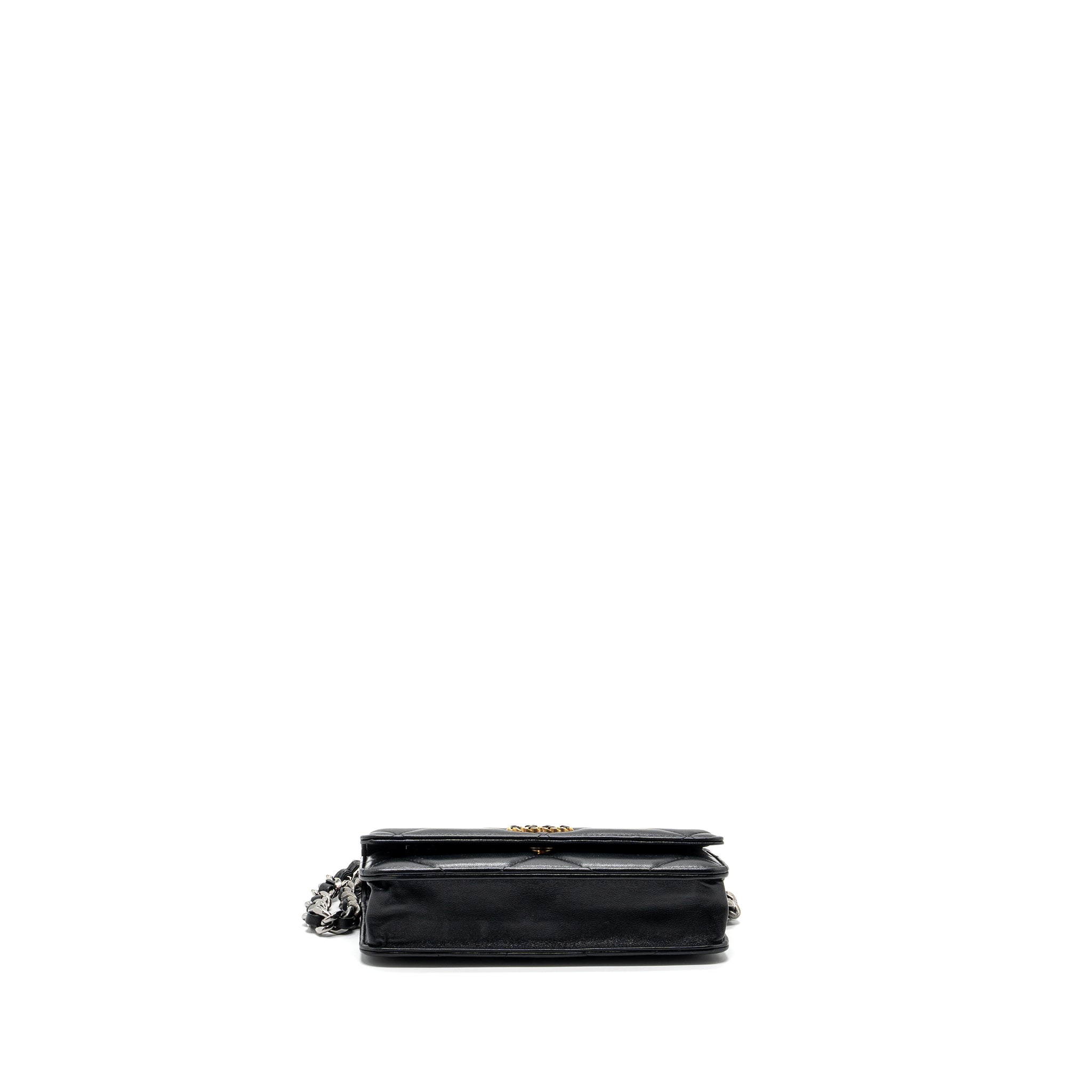 Chanel 19 wallet on chain lambskin black multicolor hardware (microchip) - Image 5