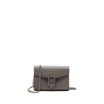 Gucci Dionysus Leather Mini Chain bag calfskin grey SHW