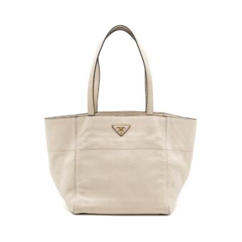 Prada Tote Bag Calfskin White GHW