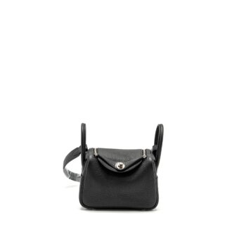Hermes Mini Lindy Clemence Black SHW Stamp U