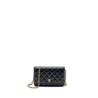 Chanel Coco Heart Wallet On Chain Lambskin Black GHW (Microchip)
