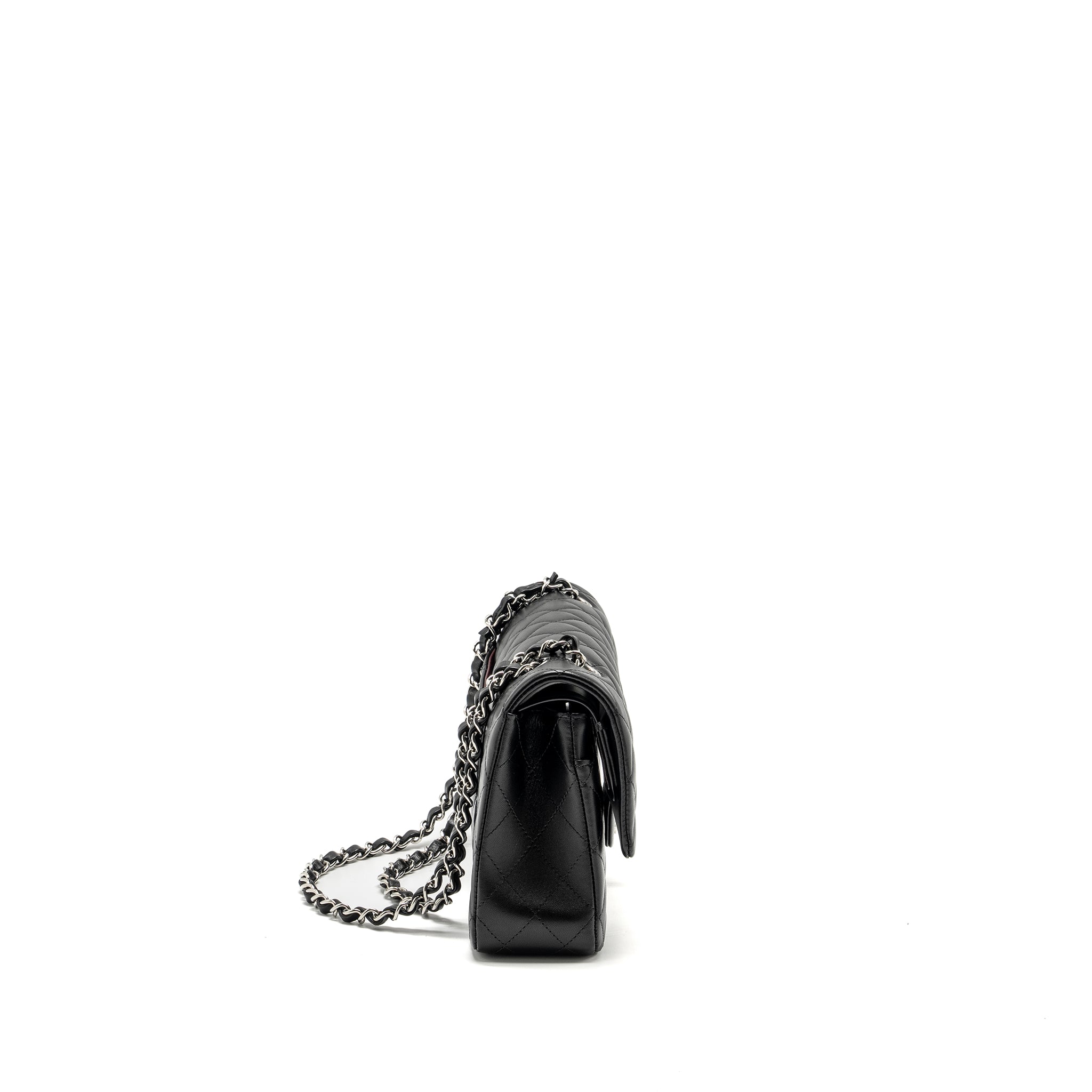 Chanel Medium Classic Double Flap Bag Lambskin Black SHW (microchip) - Image 3