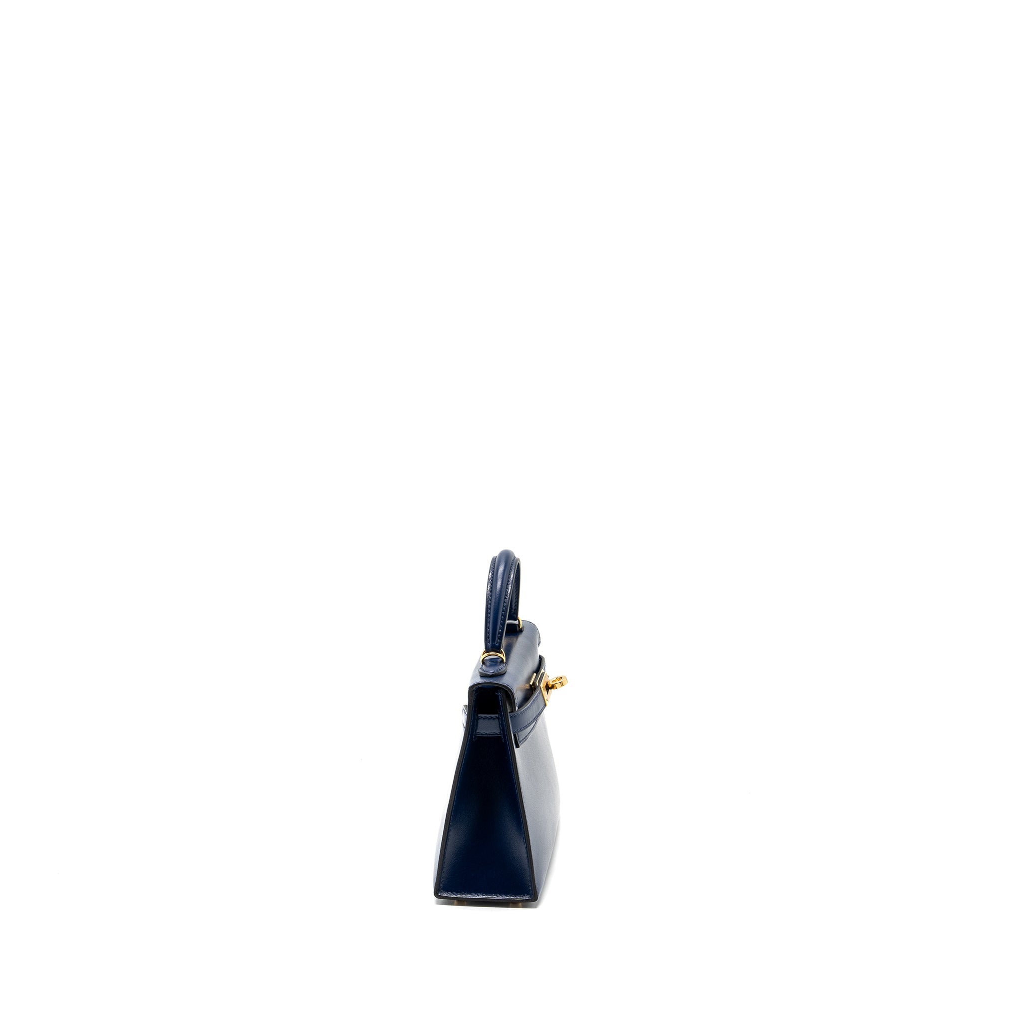 hermes mini kelly II box calfskin blue Saphir GHW stamp U - Image 3