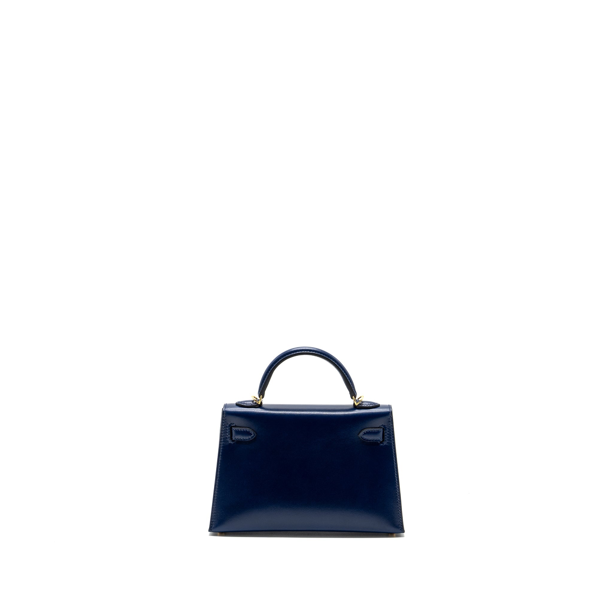 hermes mini kelly II box calfskin blue Saphir GHW stamp U - Image 2