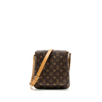 Louis Vuitton Vintage Vertical Crossbody Flap Bag Monogram Canvas GHW