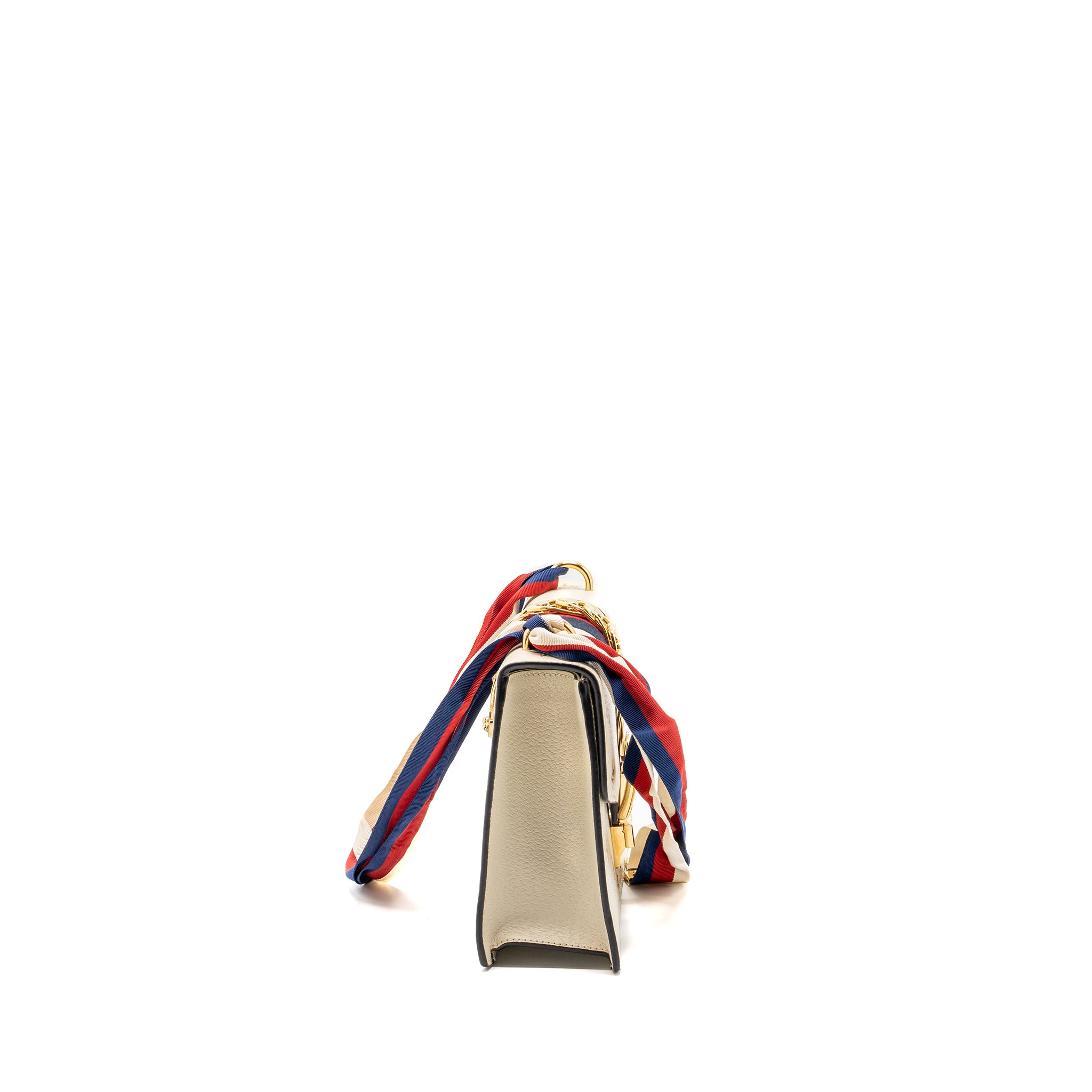 Gucci Small Sylvia Bag Bee and Star Printed Calfskin White GHW - Image 3