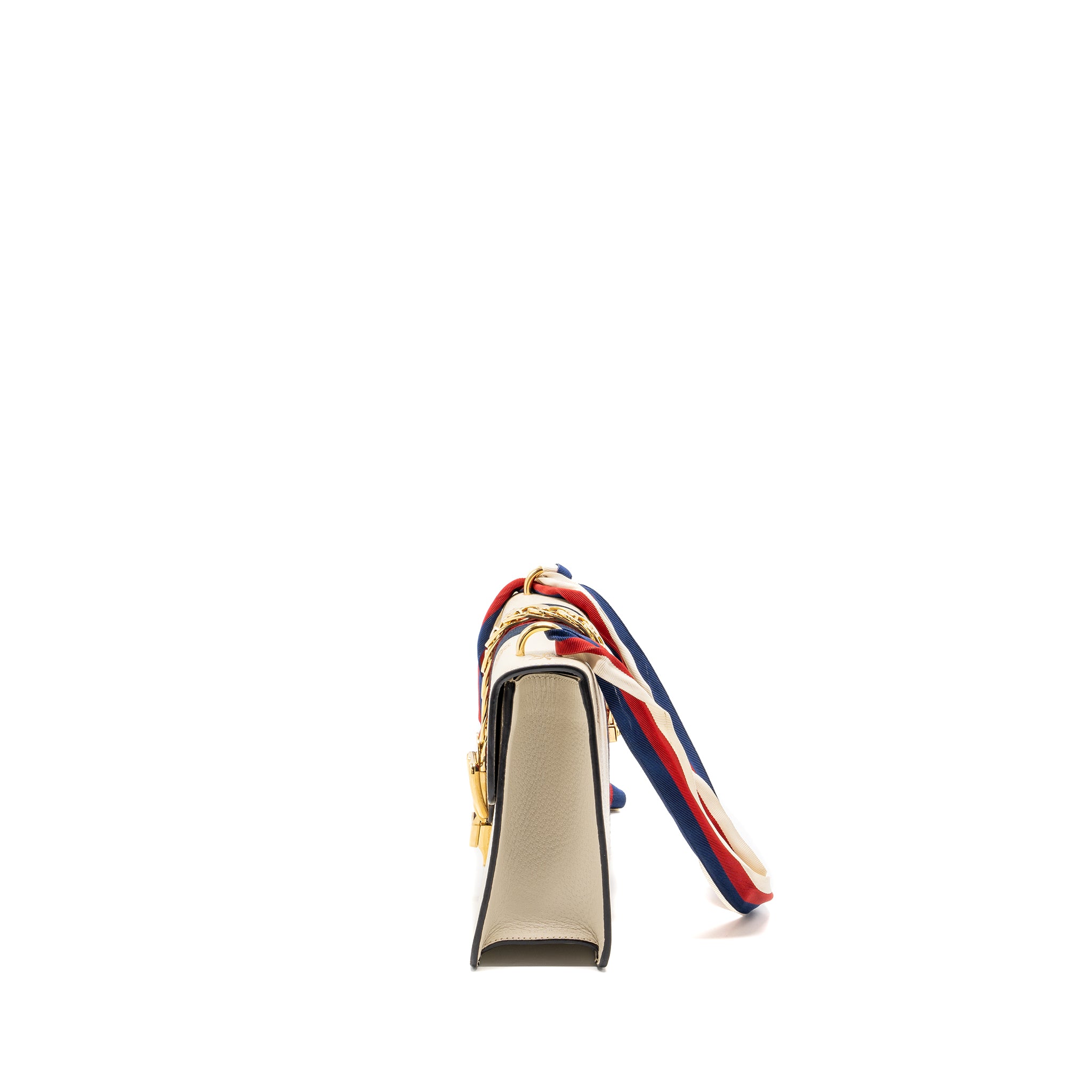 Gucci Small Sylvia Bag Bee and Star Printed Calfskin White GHW - Image 4