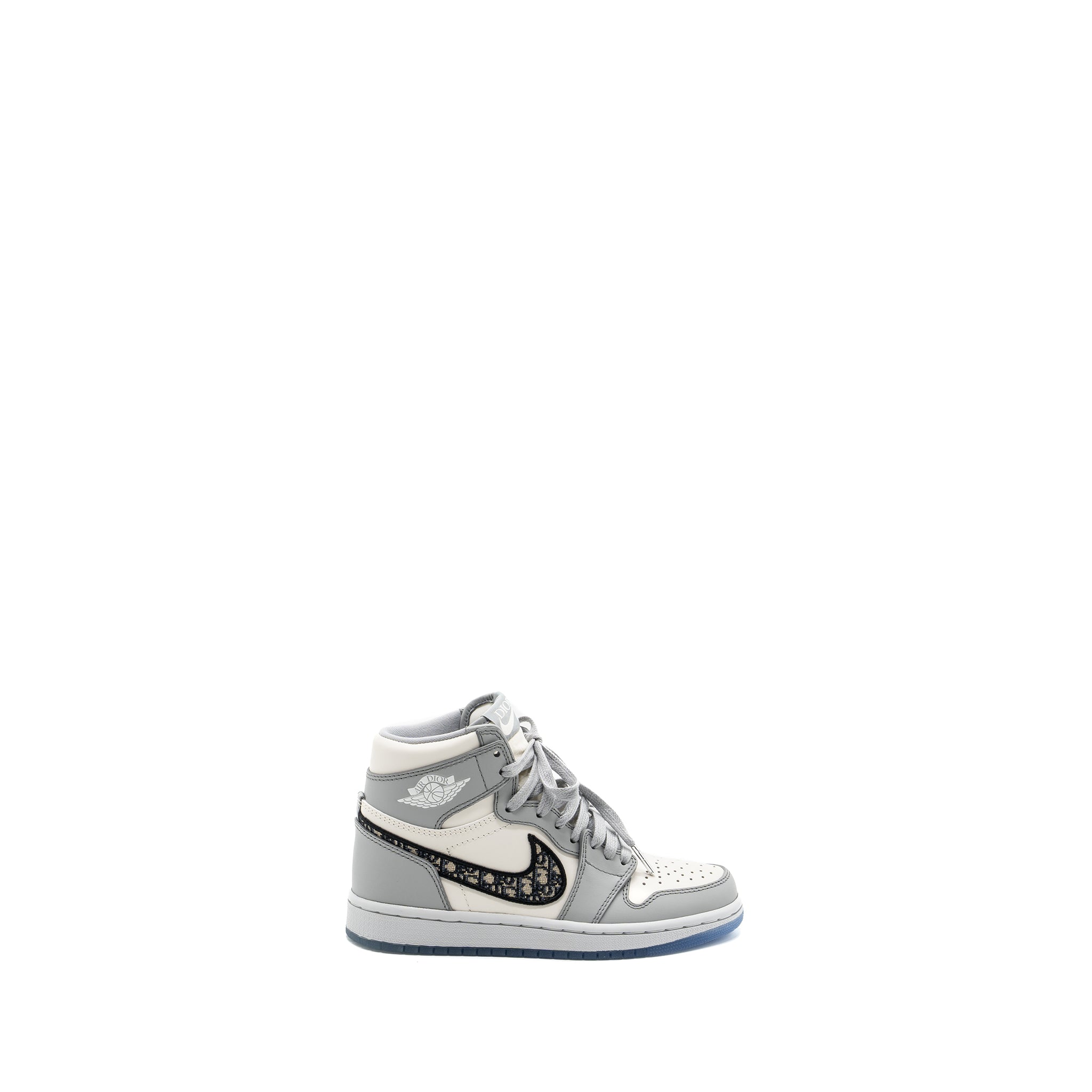 Dior x Air Jordan 1 Retro Size US 3.5 High Sneakers Grey/White - Image 4