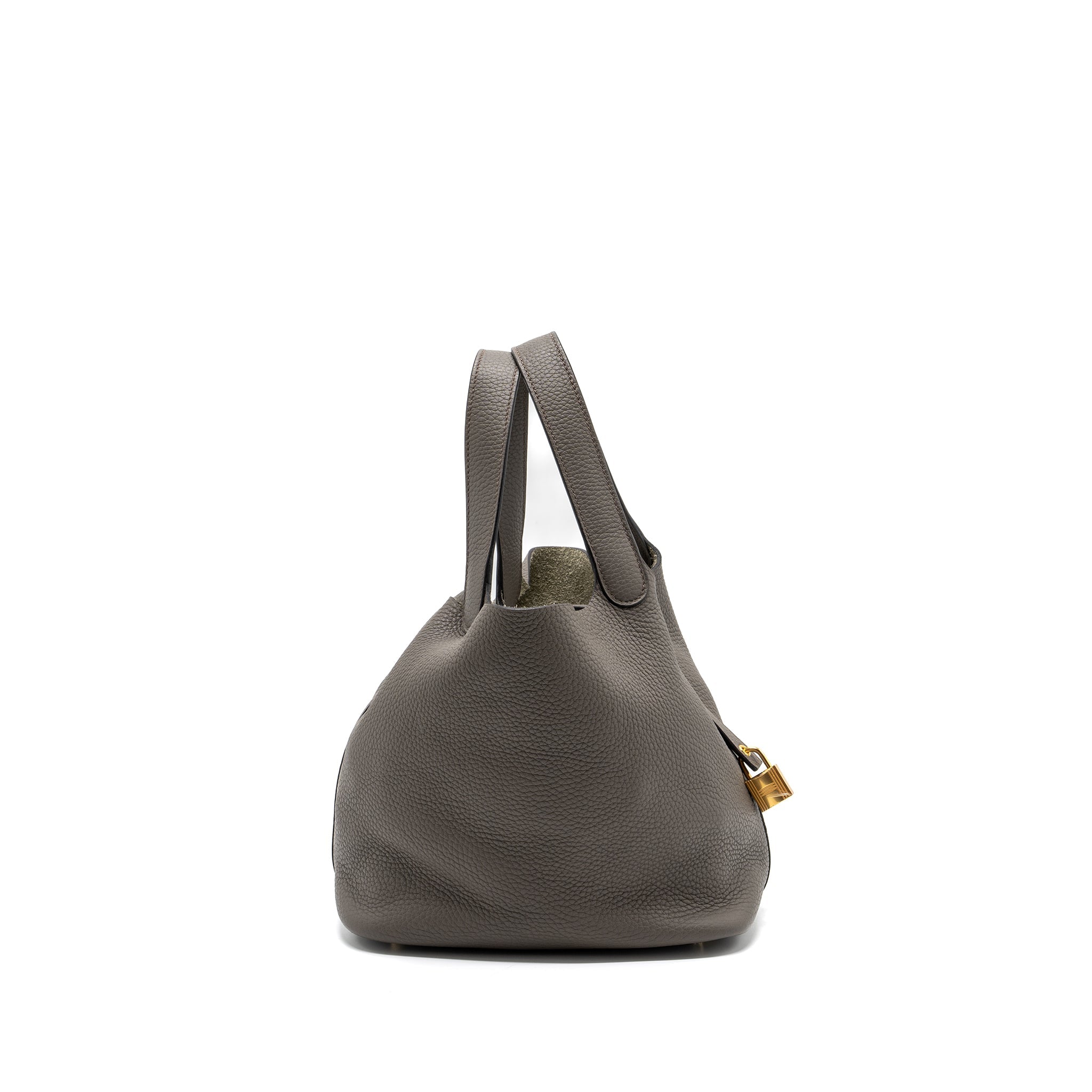 Hermes Picotin 22 Lock Bag Clemence Gris Etain GHW Stamp D - Image 3