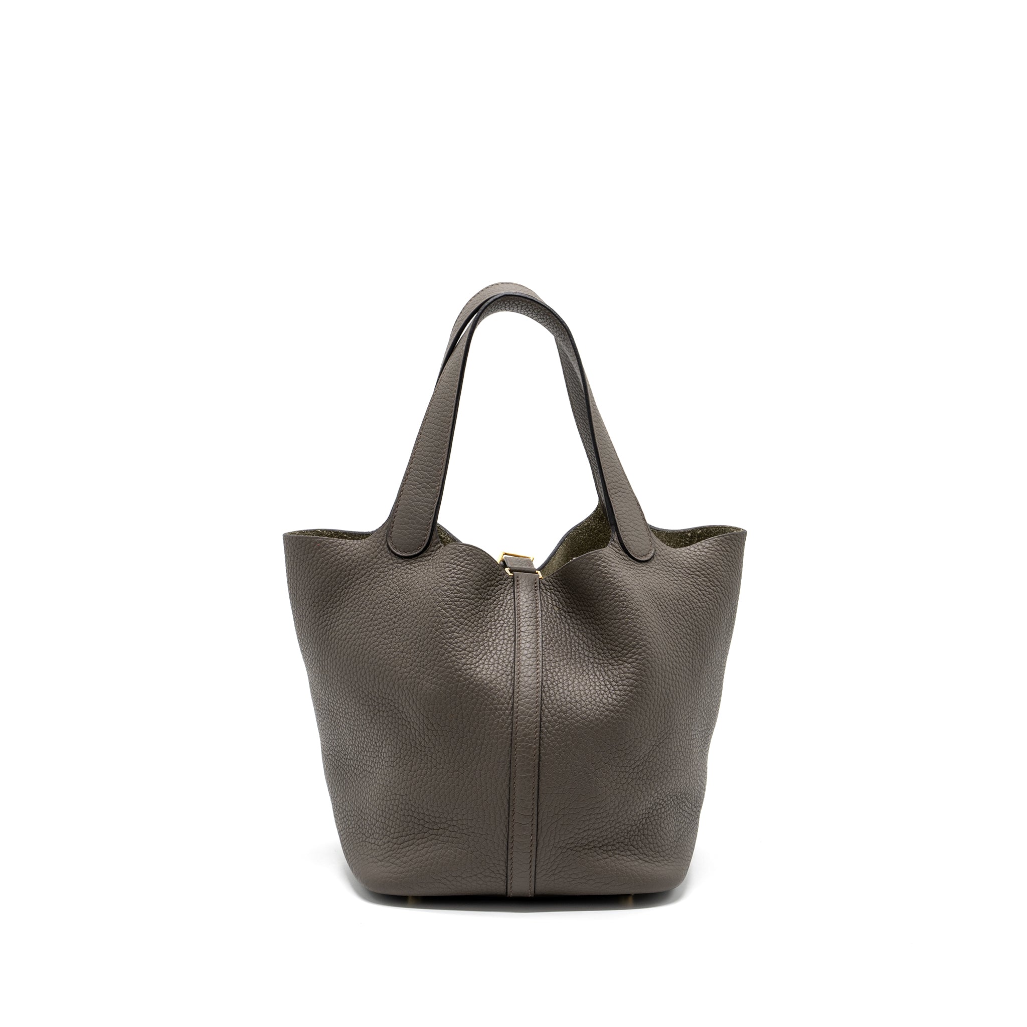 Hermes Picotin 22 Lock Bag Clemence Gris Etain GHW Stamp D - Image 2