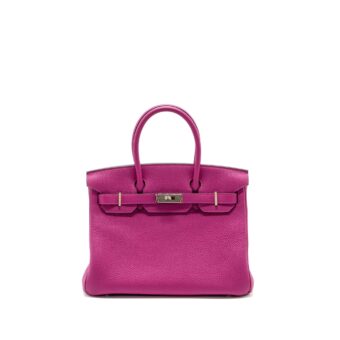 Hermes birkin 30 togo rose pourpre SHW stamp A