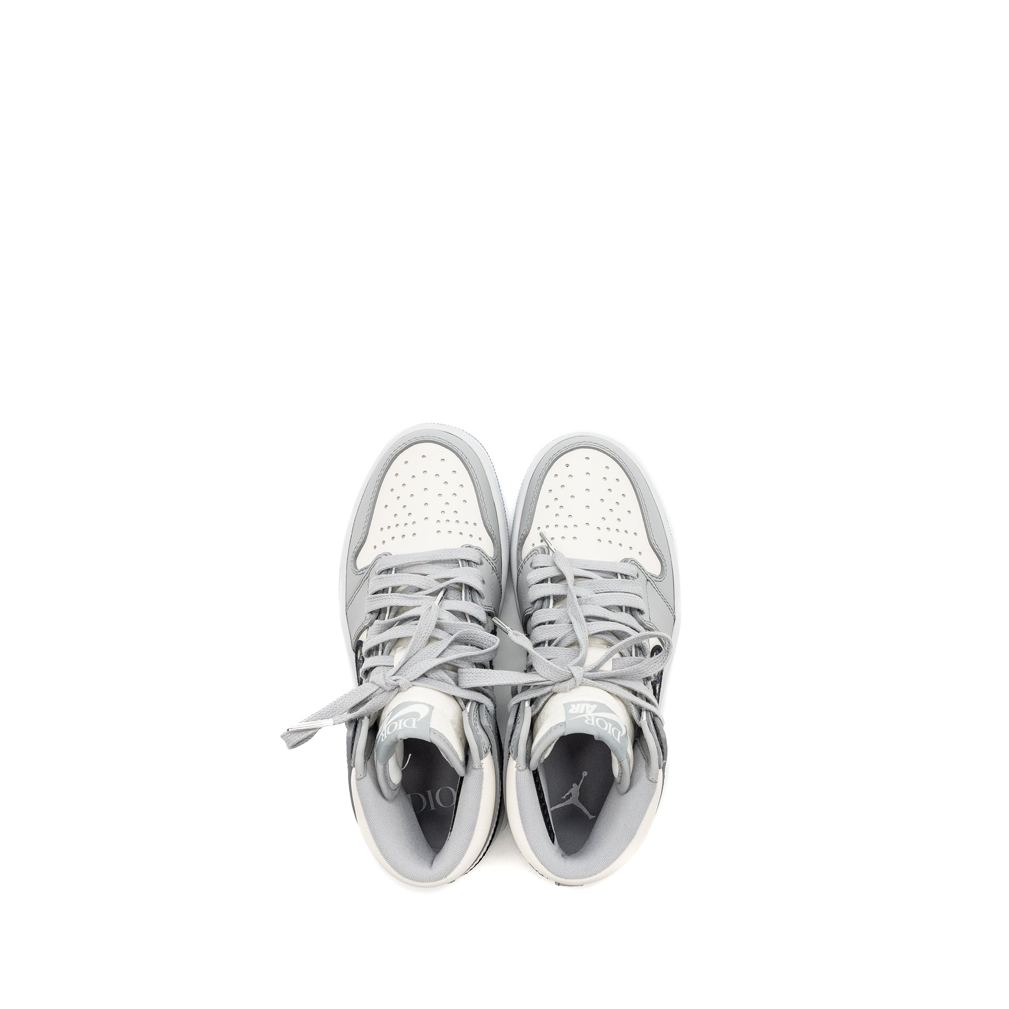 Dior x Air Jordan 1 Retro Size US 3.5 High Sneakers Grey/White - Image 3