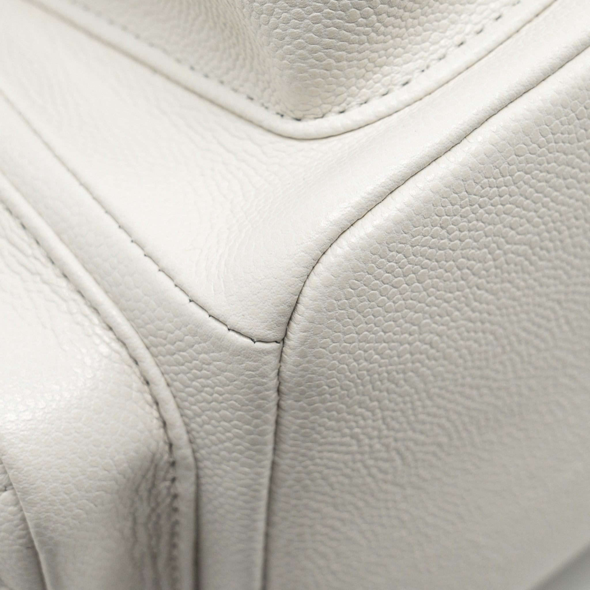Chanel 23K Triple Pocket Mini Backpack Caviar White LGHW (Microchip) - Image 8