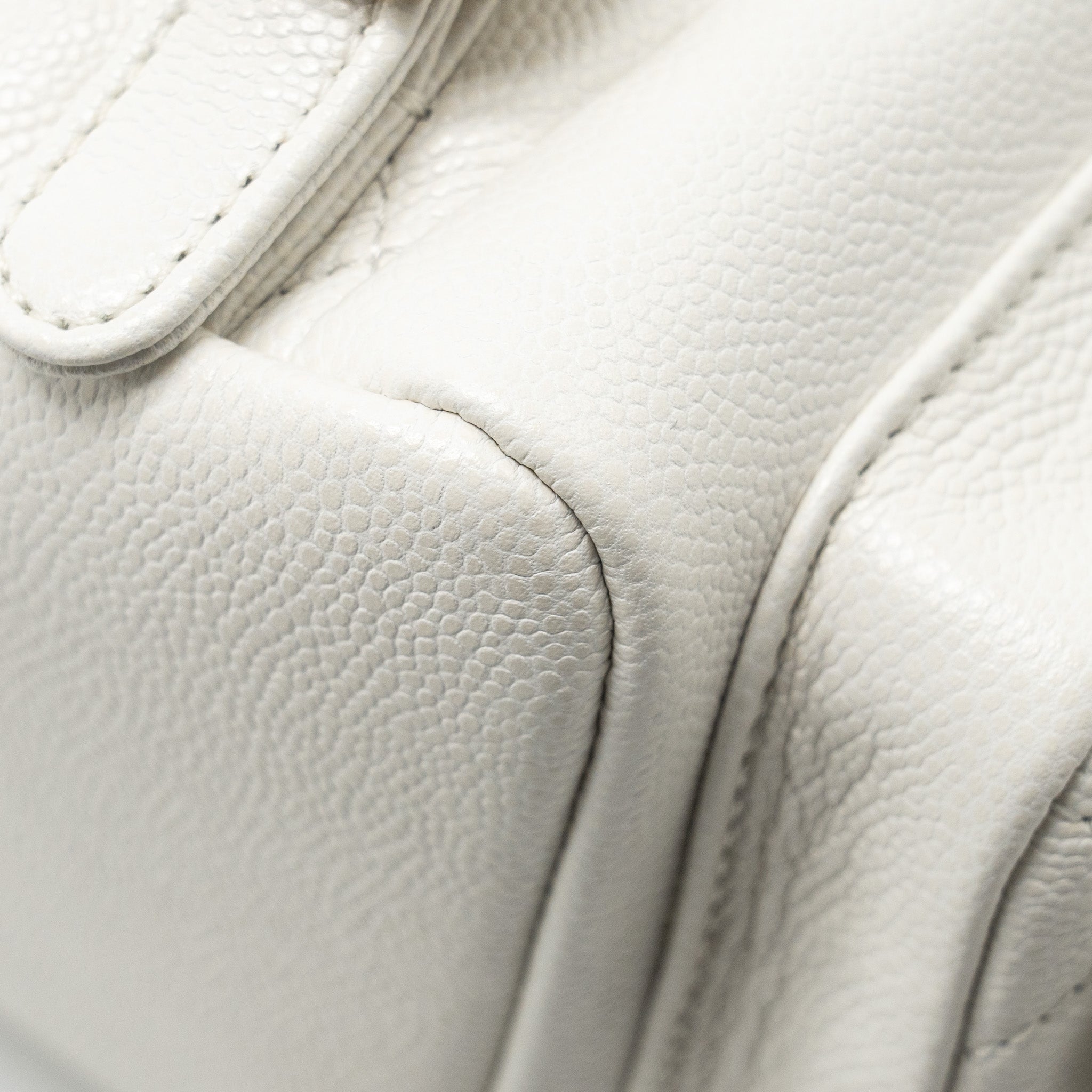 Chanel 23K Triple Pocket Mini Backpack Caviar White LGHW (Microchip) - Image 11