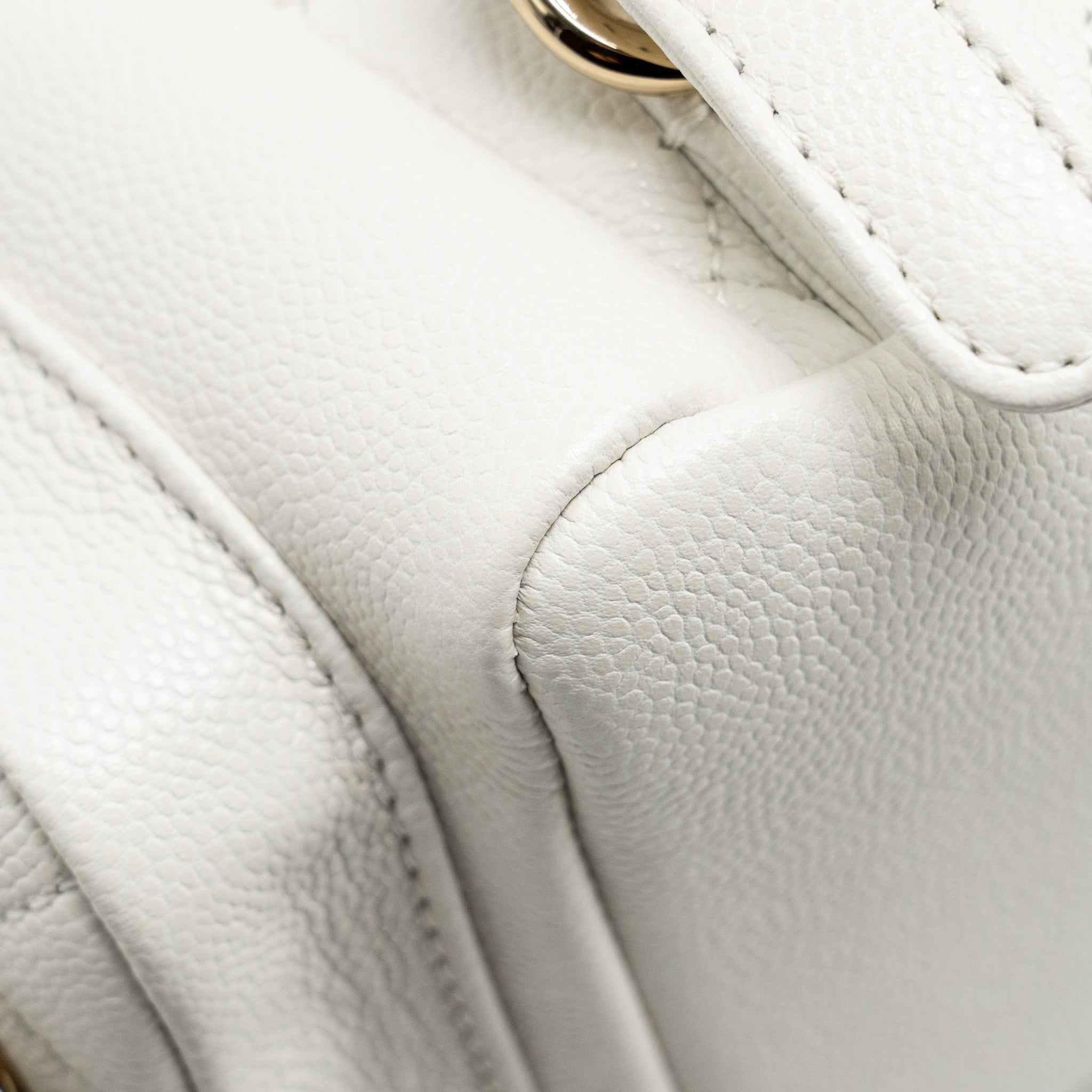 Chanel 23K Triple Pocket Mini Backpack Caviar White LGHW (Microchip) - Image 10