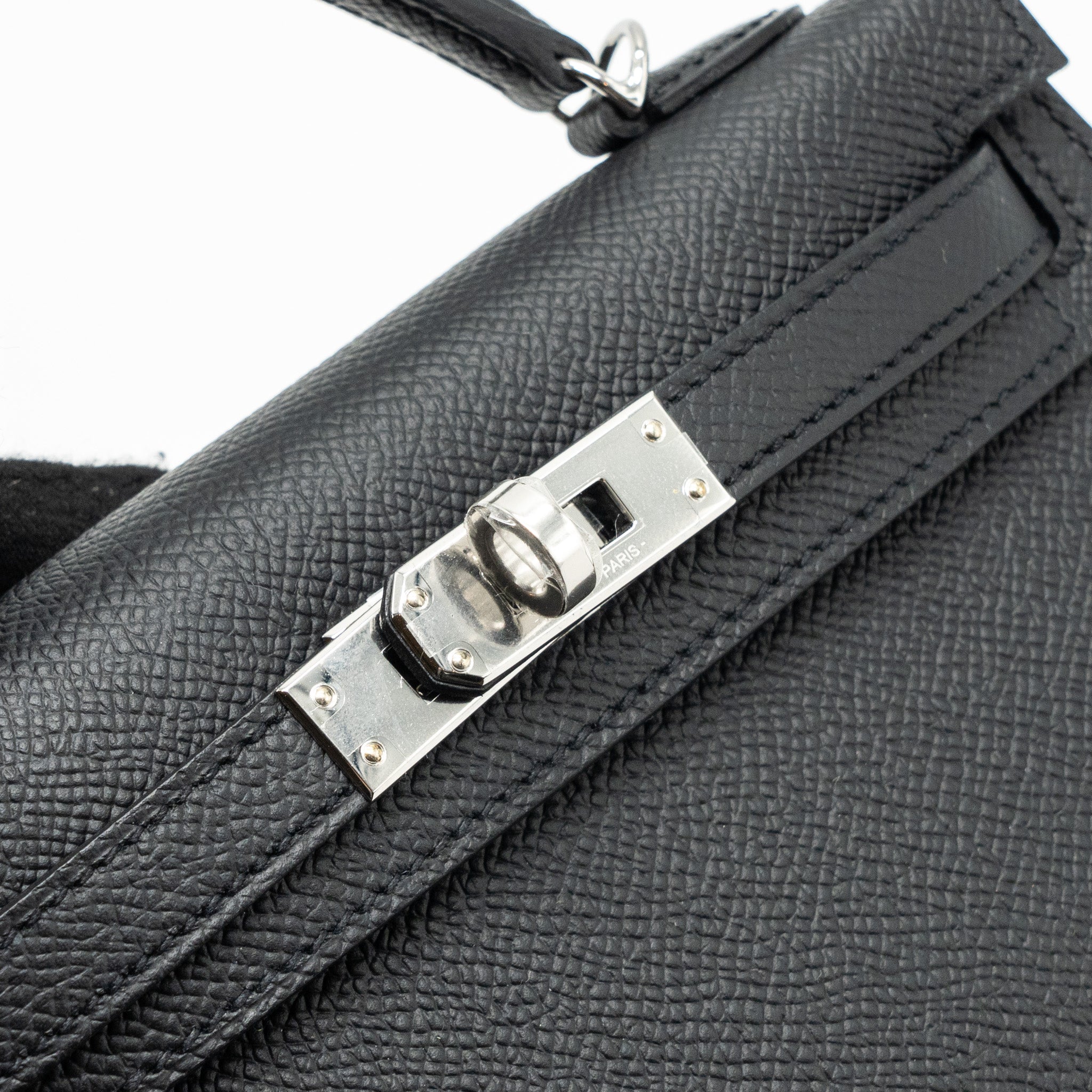 Hermes mini kelly II epsom black SHW stamp B - Image 9
