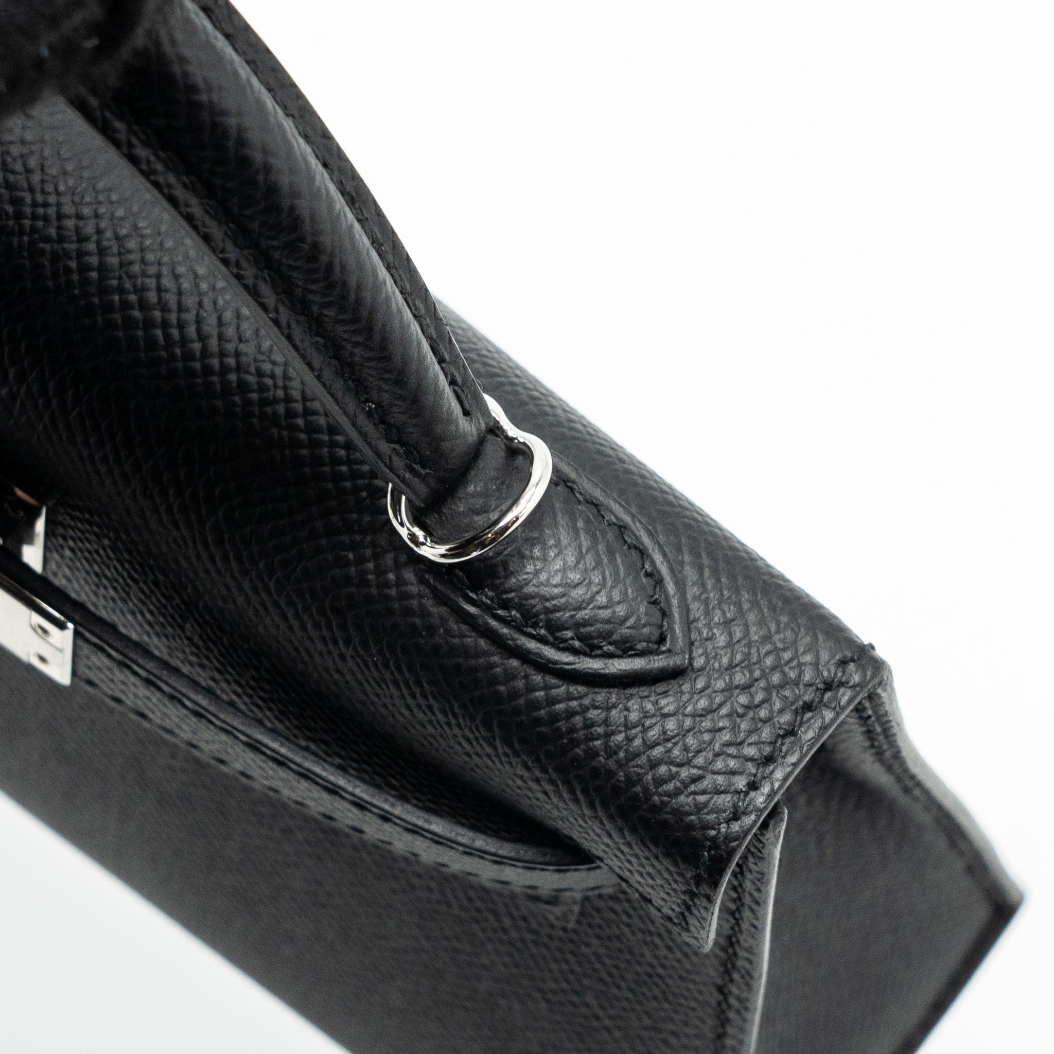 Hermes mini kelly II epsom black SHW stamp B - Image 11