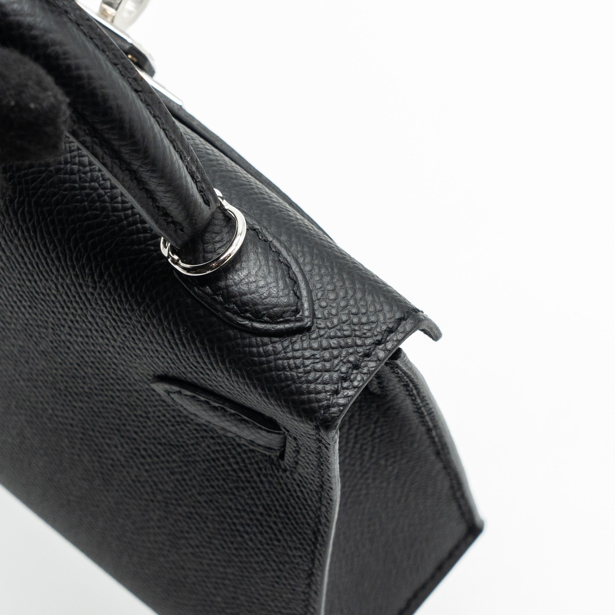 Hermes mini kelly II epsom black SHW stamp B - Image 12