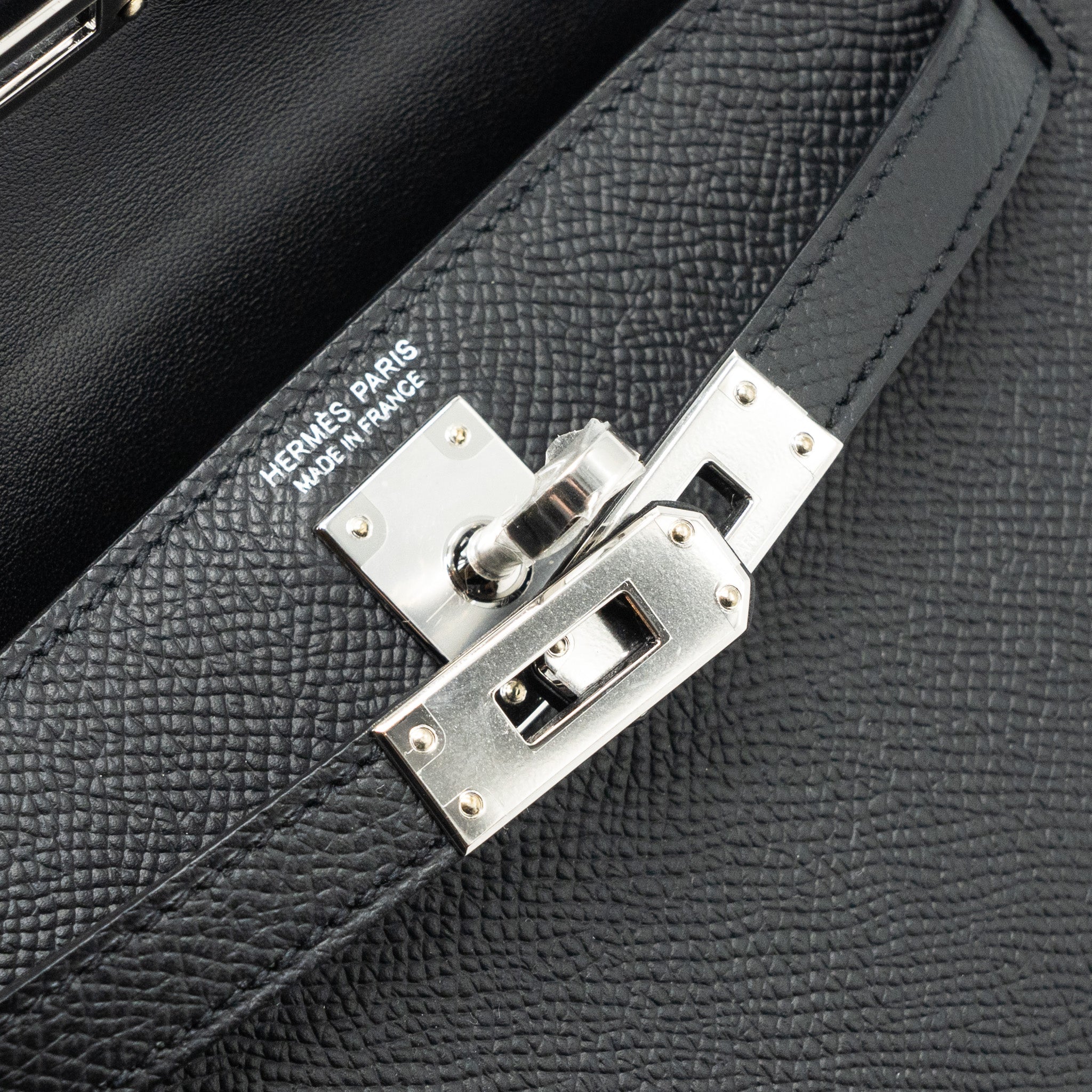 Hermes mini kelly II epsom black SHW stamp B - Image 13