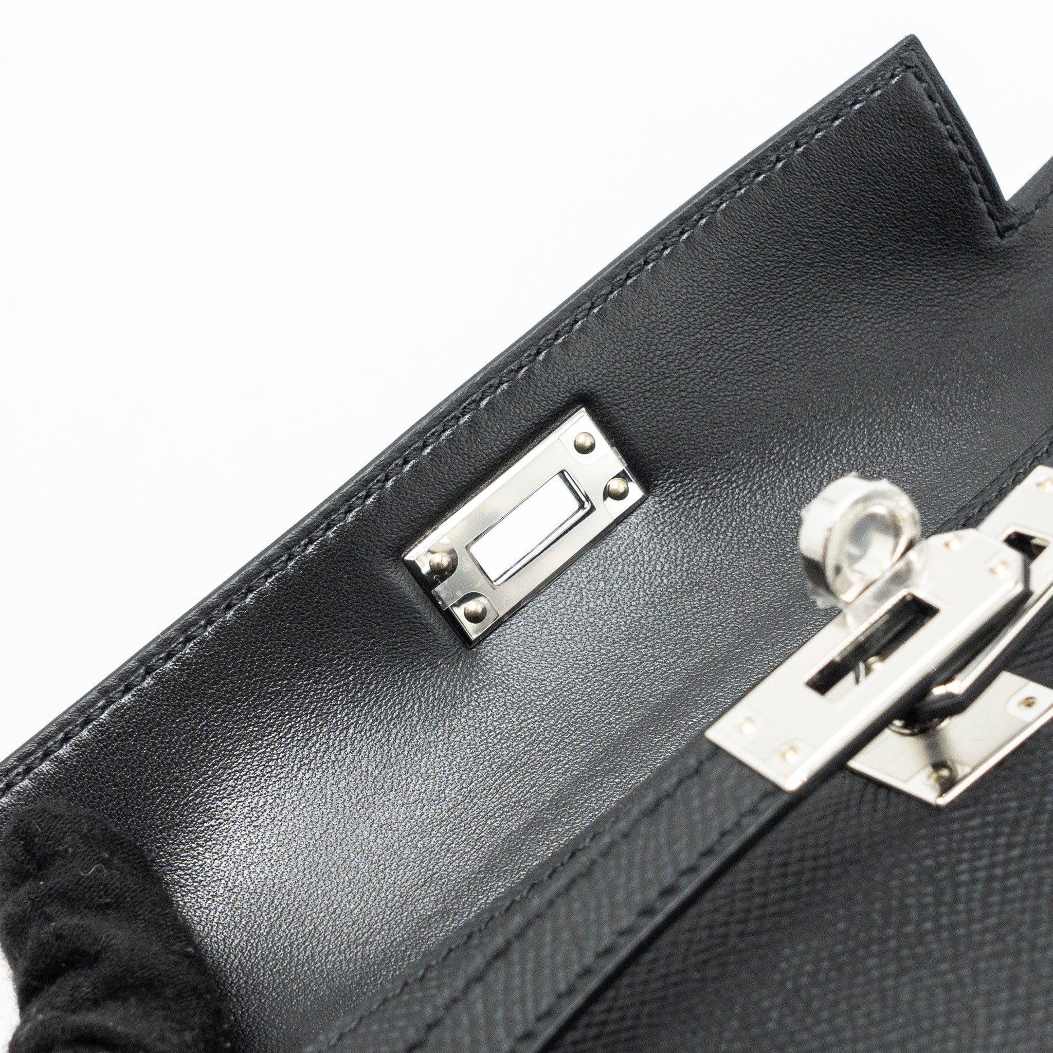 Hermes mini kelly II epsom black SHW stamp B - Image 15
