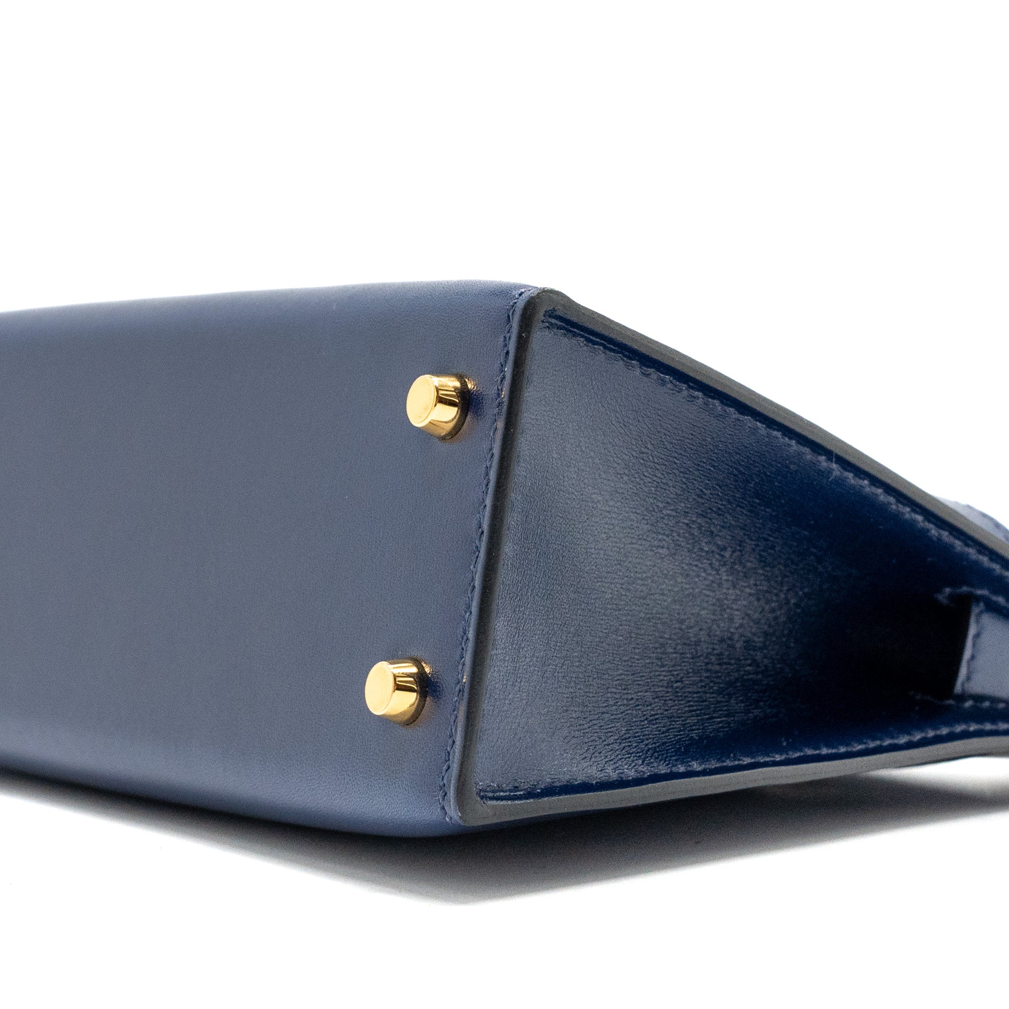 hermes mini kelly II box calfskin blue Saphir GHW stamp U - Image 8