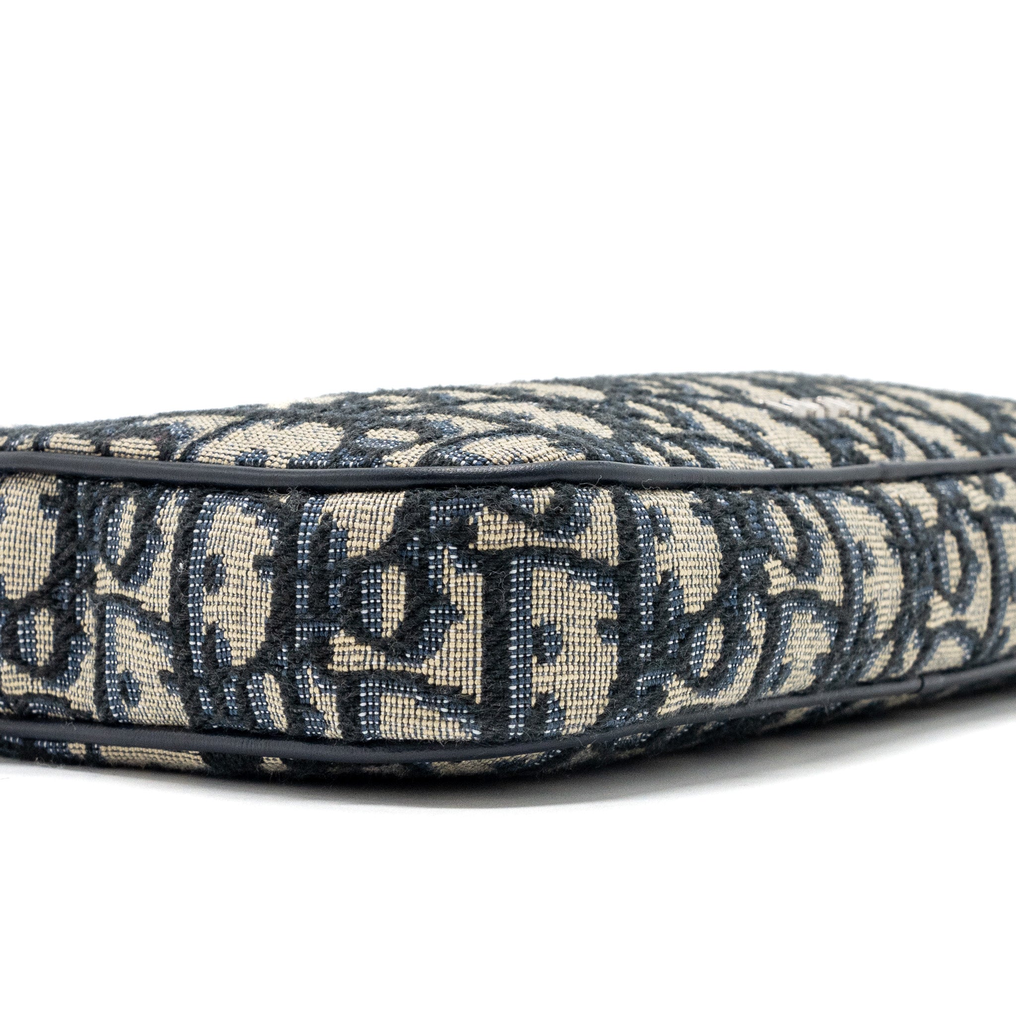 Dior 3 in 1 mini zipper pouch with strap blue jacquard SHW - Image 7