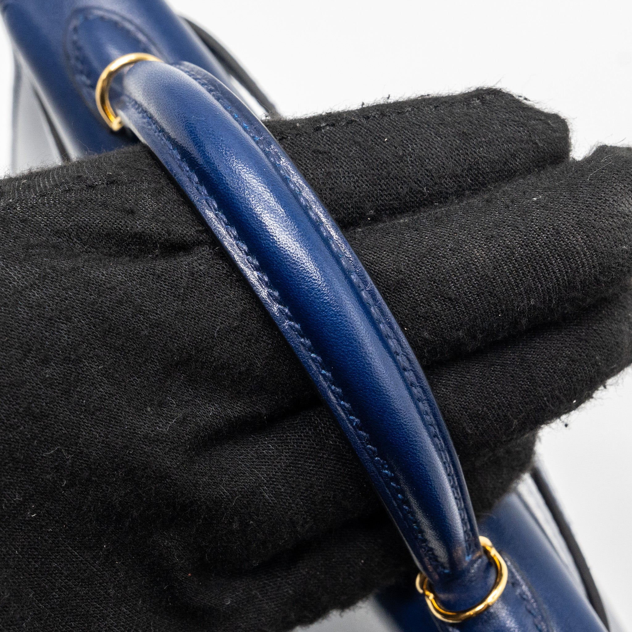 hermes mini kelly II box calfskin blue Saphir GHW stamp U - Image 10