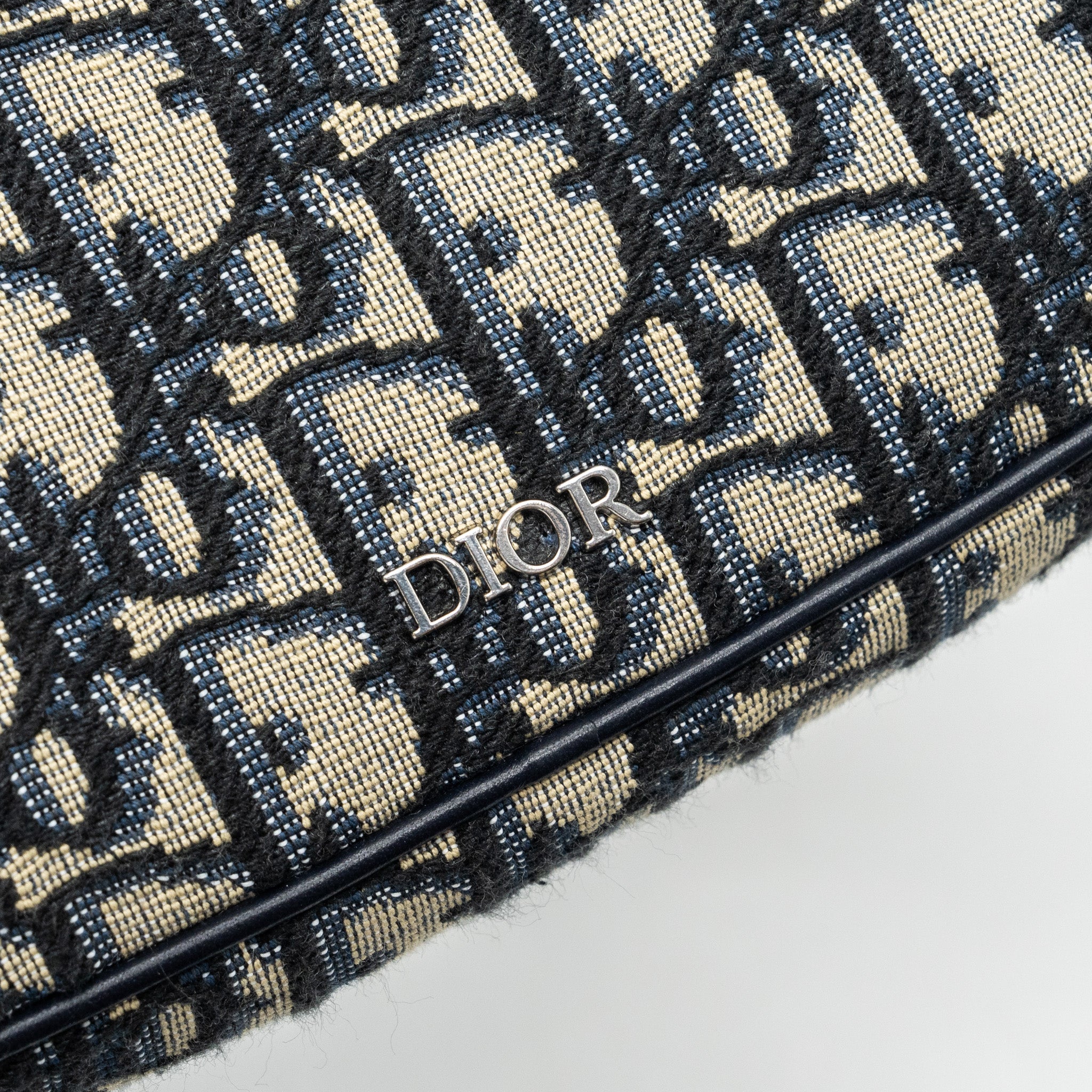 Dior 3 in 1 mini zipper pouch with strap blue jacquard SHW - Image 8