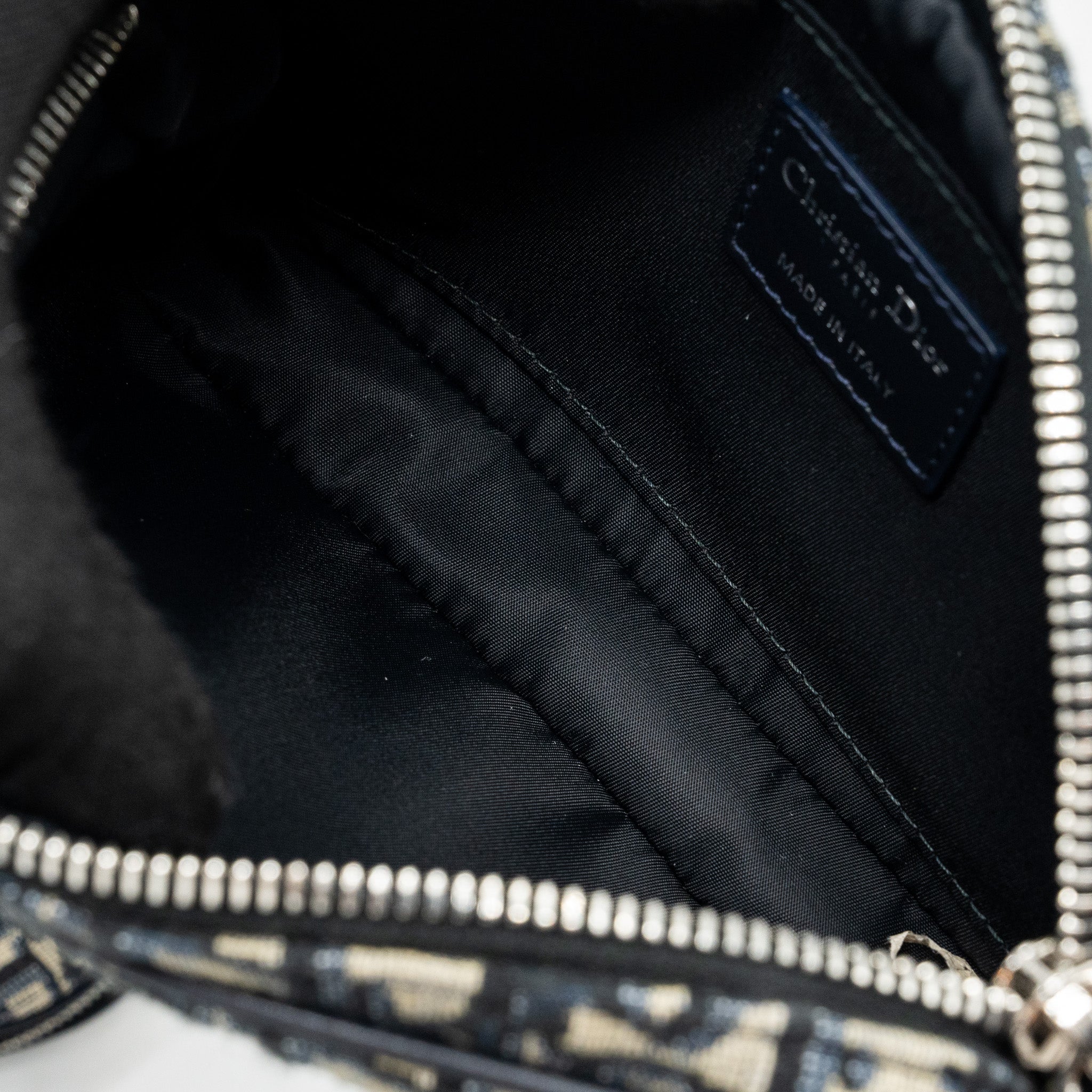 Dior 3 in 1 mini zipper pouch with strap blue jacquard SHW - Image 9