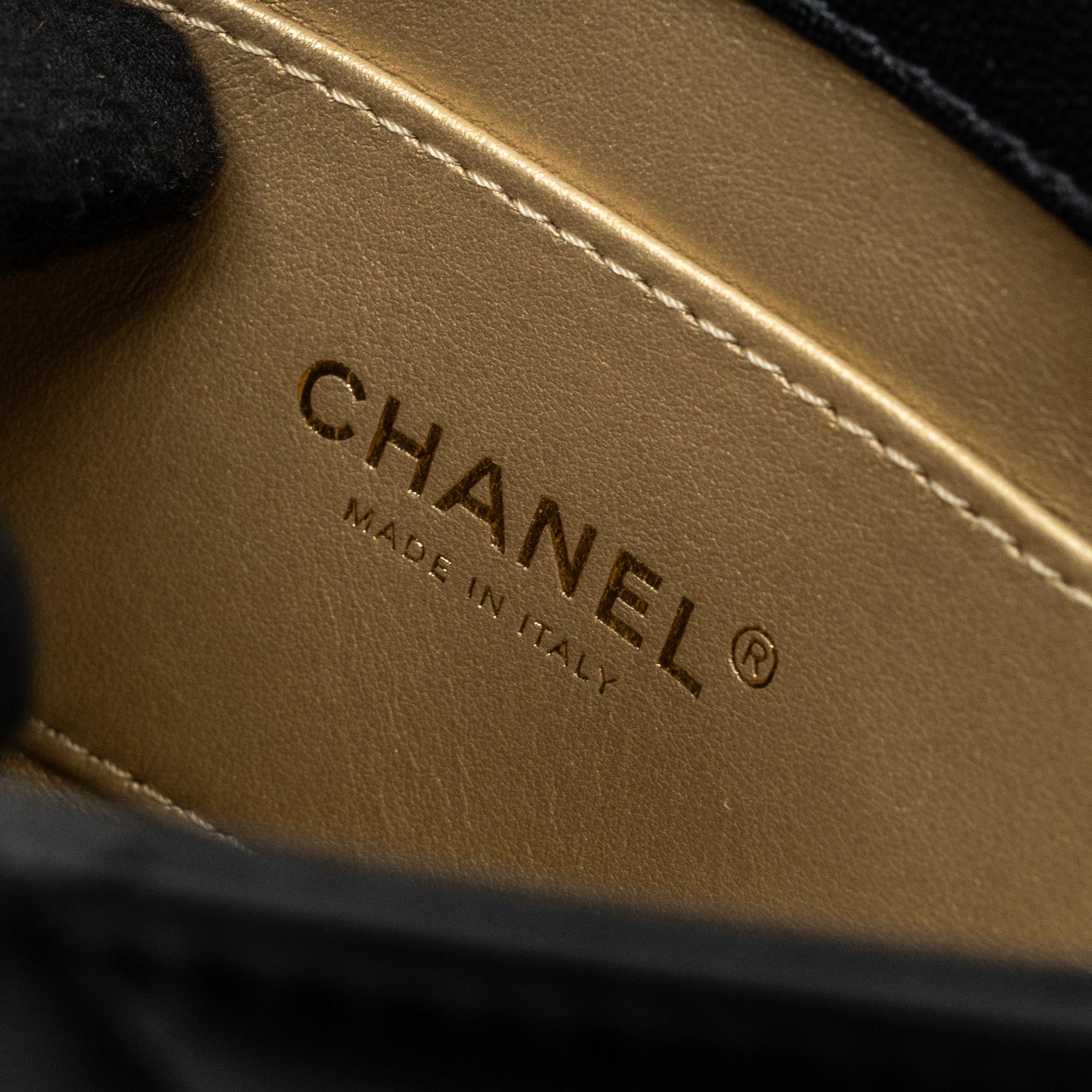 Chanel Logo Chain Handle Flap Bag Lambskin Black GHW(Microchip) - Image 15