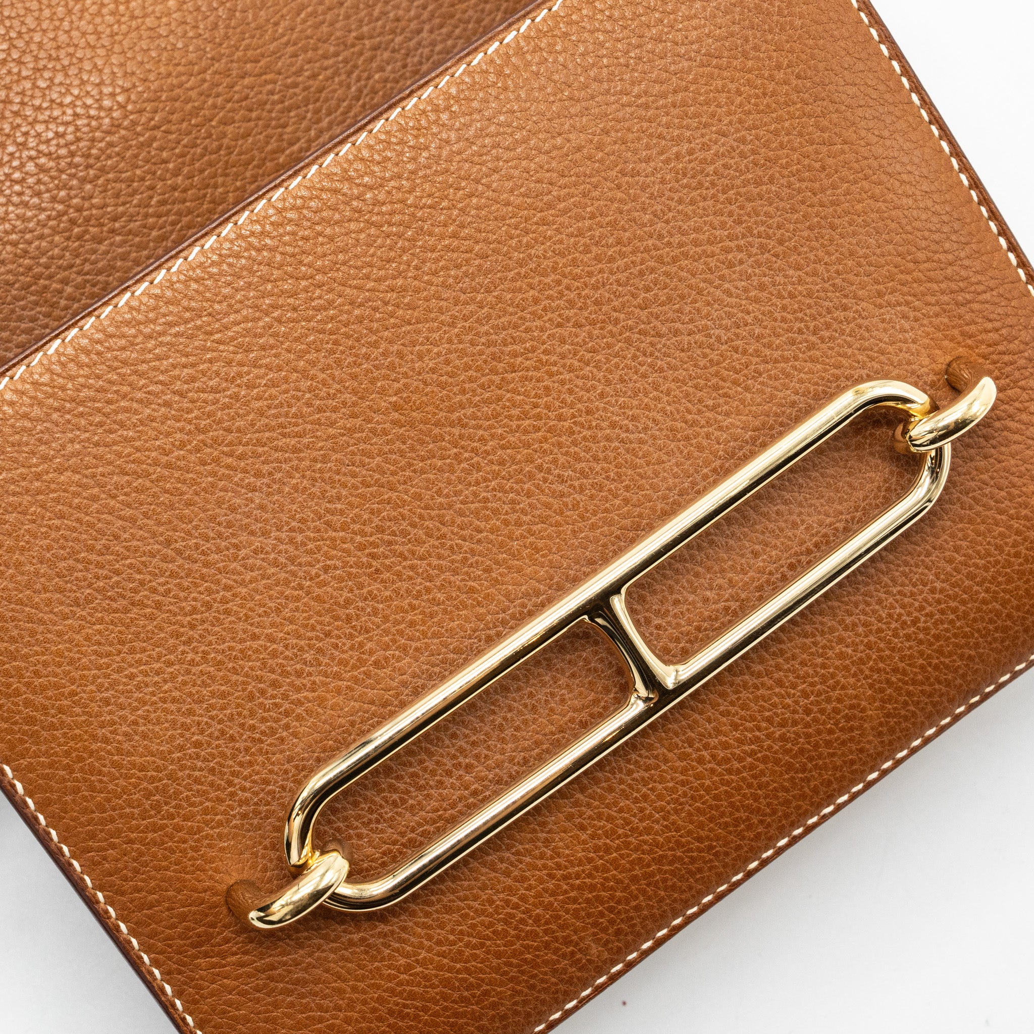 Hermes mini Roulis Barenia Faubourg 34 Fauve LGHW stamp D - Image 13