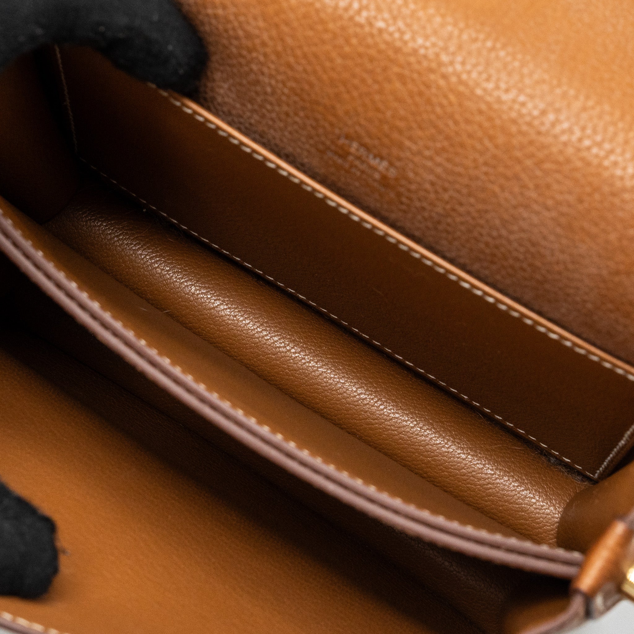 Hermes mini Roulis Barenia Faubourg 34 Fauve LGHW stamp D - Image 14