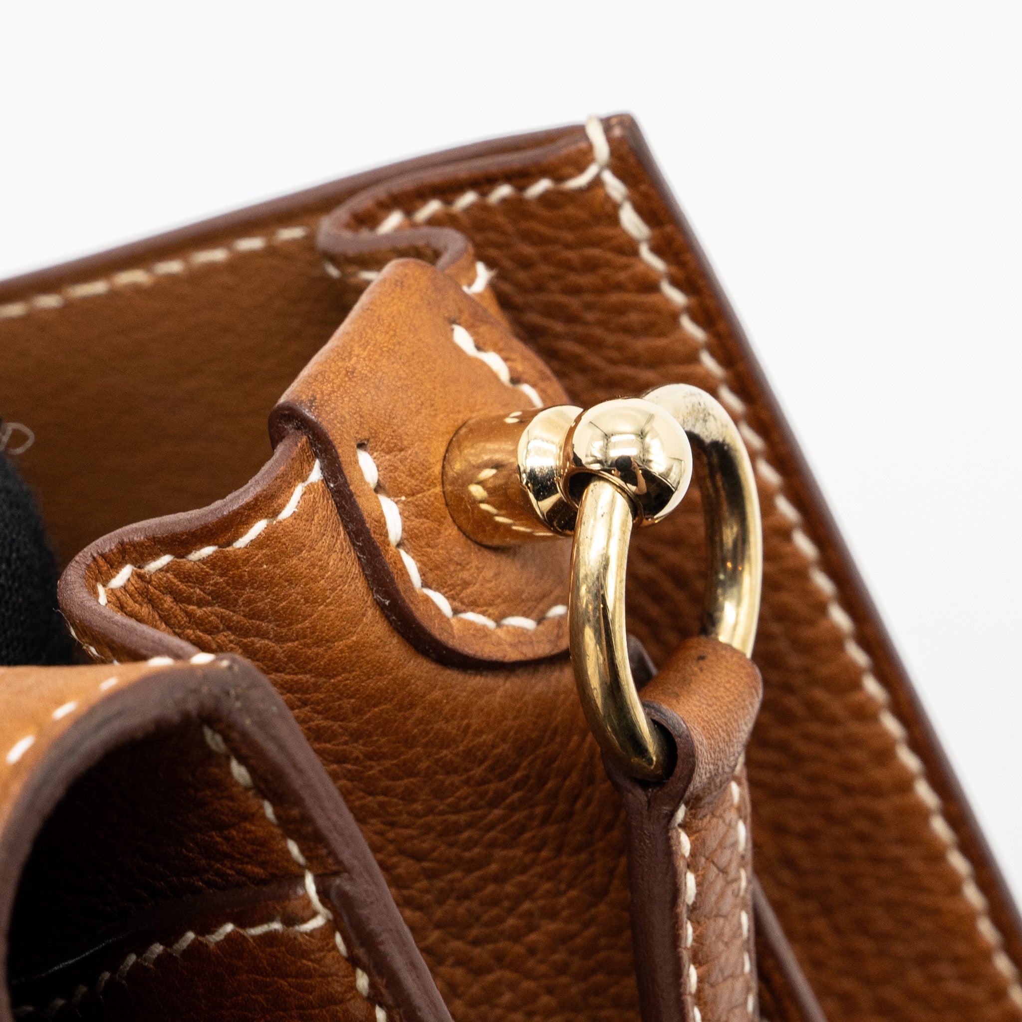 Hermes mini Roulis Barenia Faubourg 34 Fauve LGHW stamp D - Image 16