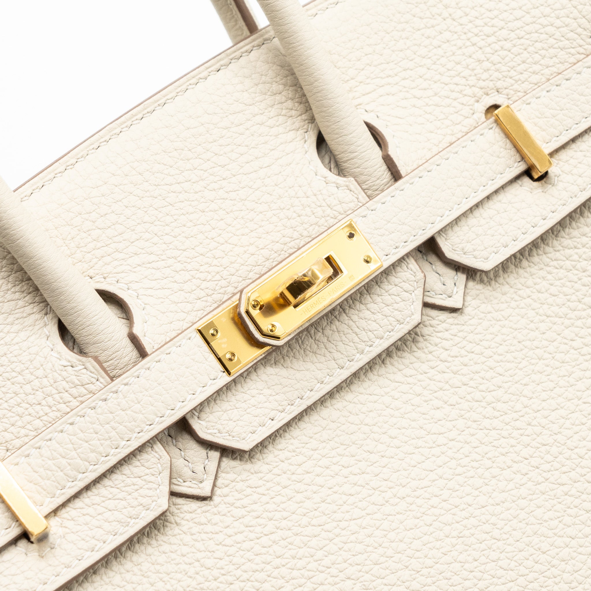 Hermes Birkin 25 Togo Craie GHW Stamp U - Image 9