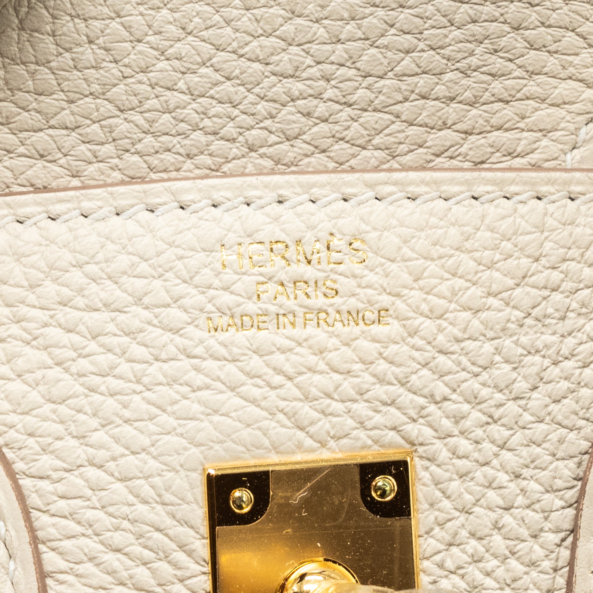 Hermes Birkin 25 Togo Craie GHW Stamp U - Image 14
