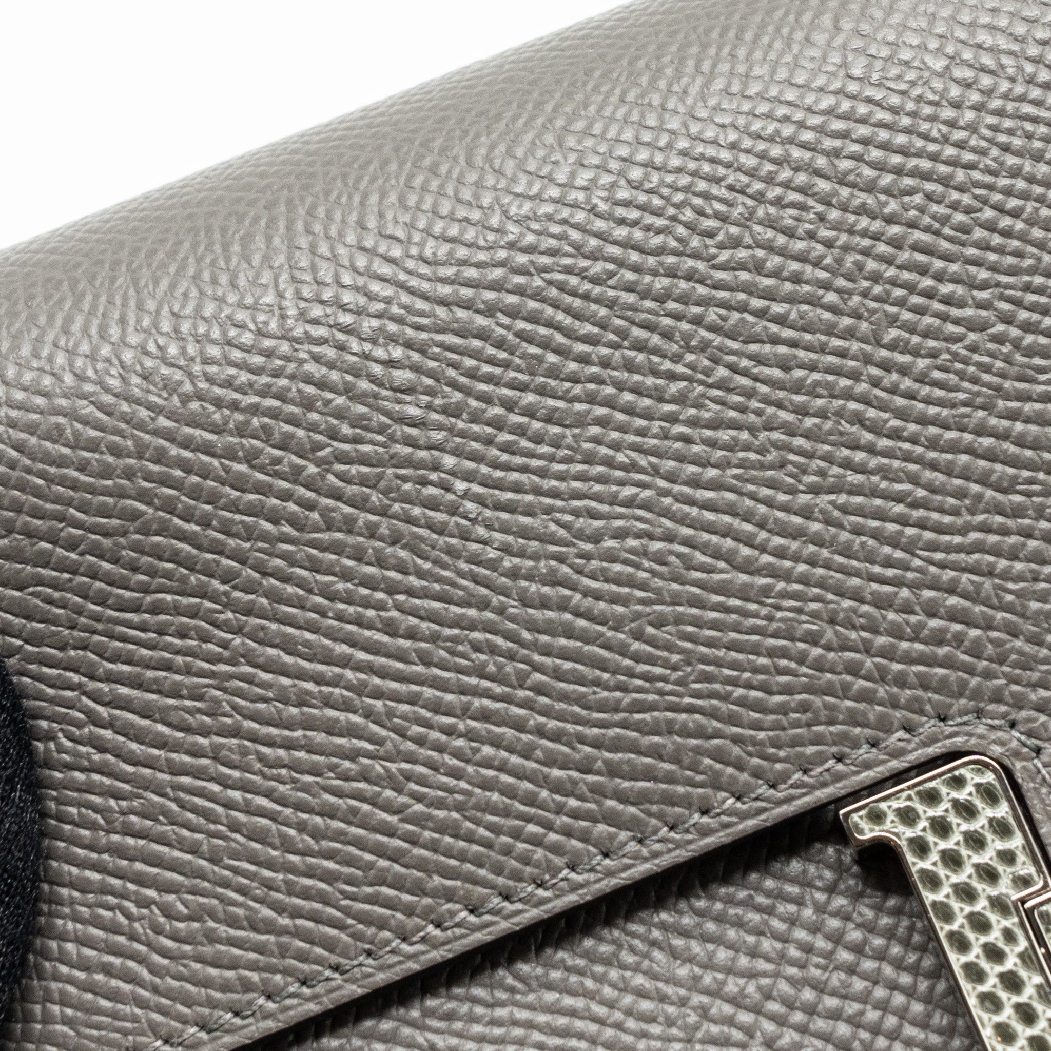 Hermes Constance To Go Epsom Lizard Buckle Gris Meyer/Gris Fonce SHW Stamp U - Image 10