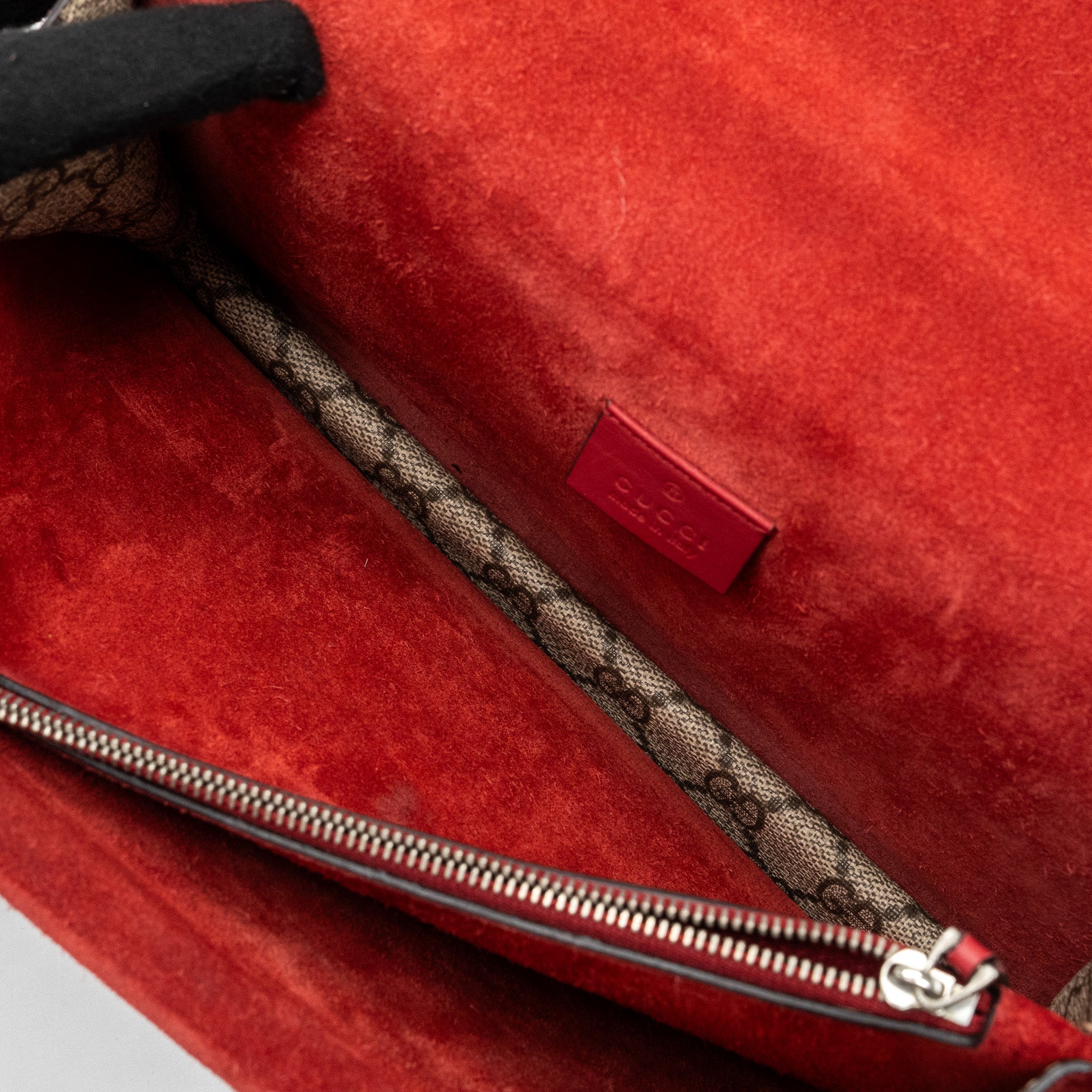 Gucci small Dionysus GG shoulder bag GG supreme canvas/ red SHW - Image 11