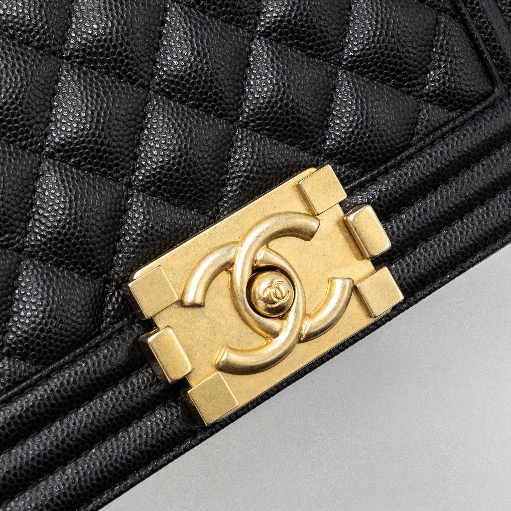 Chanel Small Boy Bag Caviar Black GHW (Microchip) - Image 9